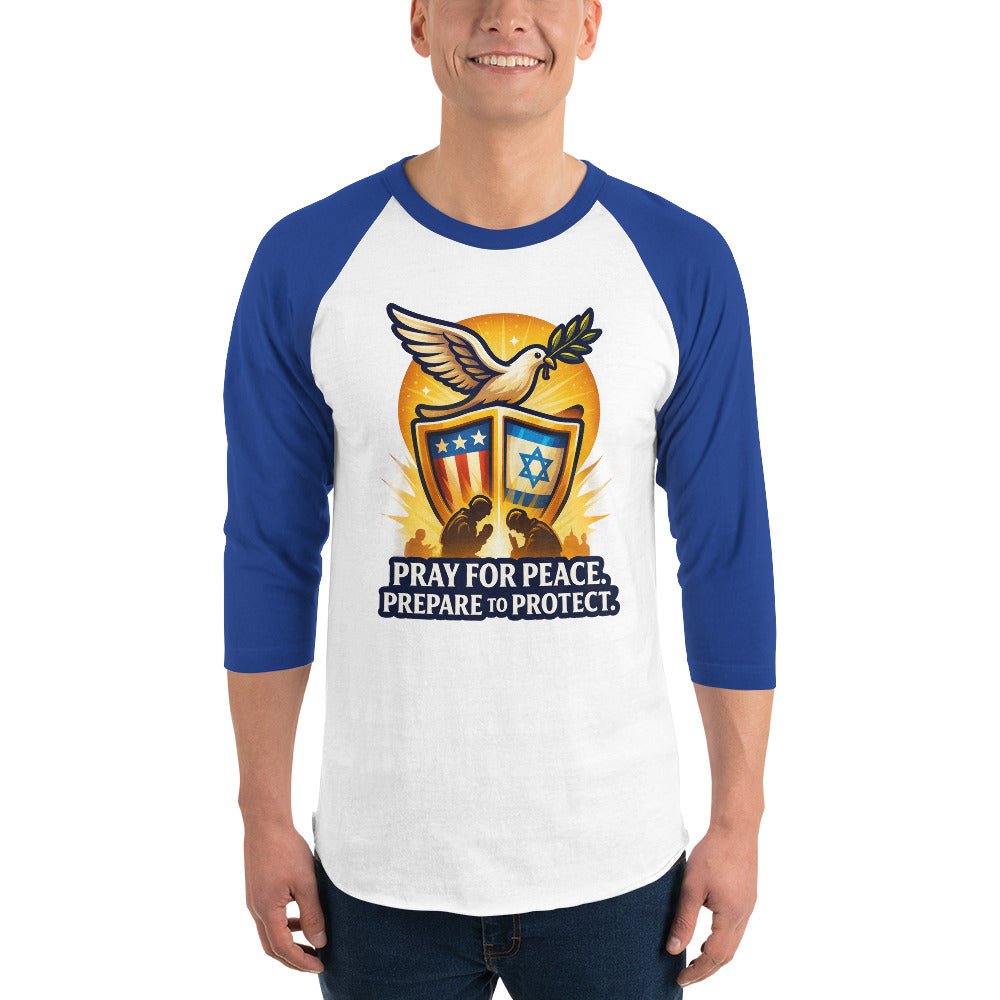 Pray for Peace Unisex 3/4 Sleeve Raglan Shirt - American Zionist