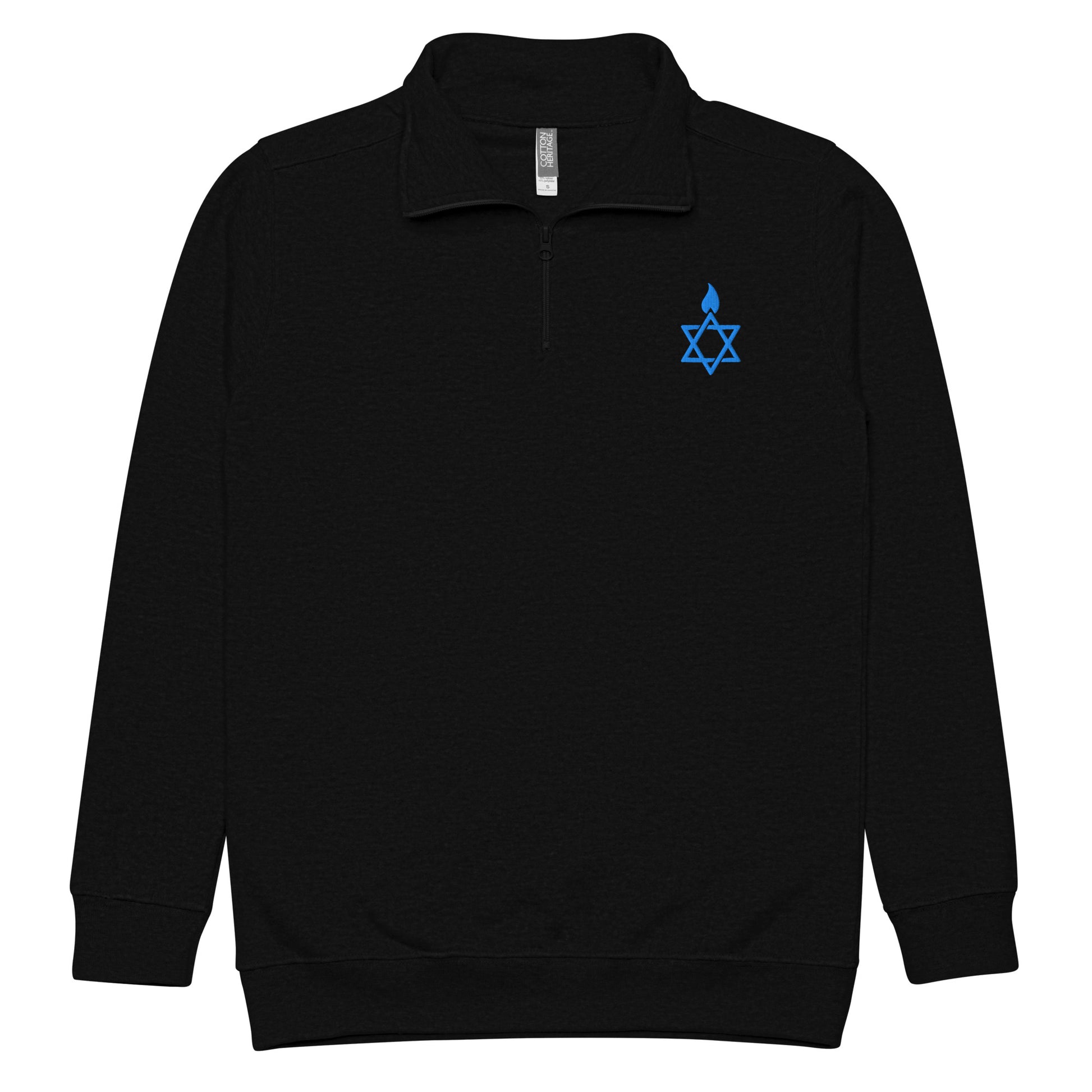 Fire Stars Of David Unisex Fleece Pullover - American Zionist