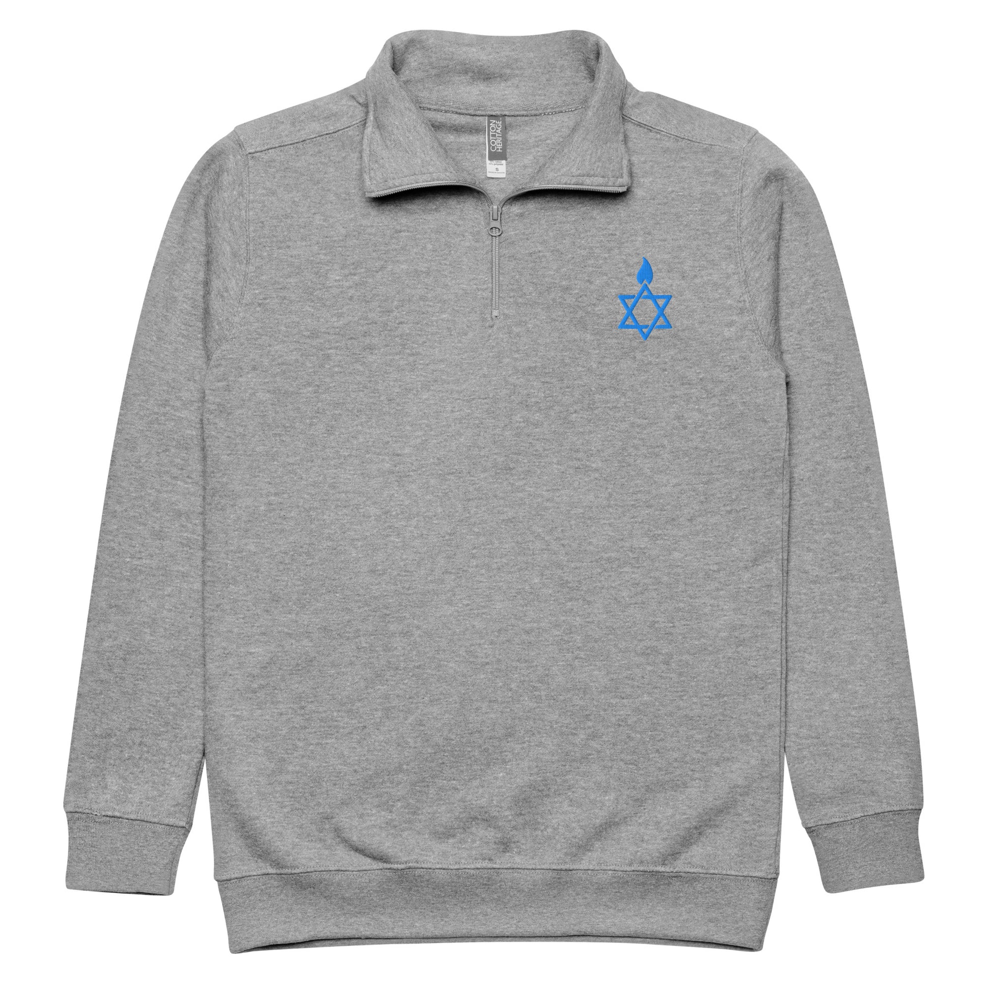 Fire Stars Of David Unisex Fleece Pullover - American Zionist