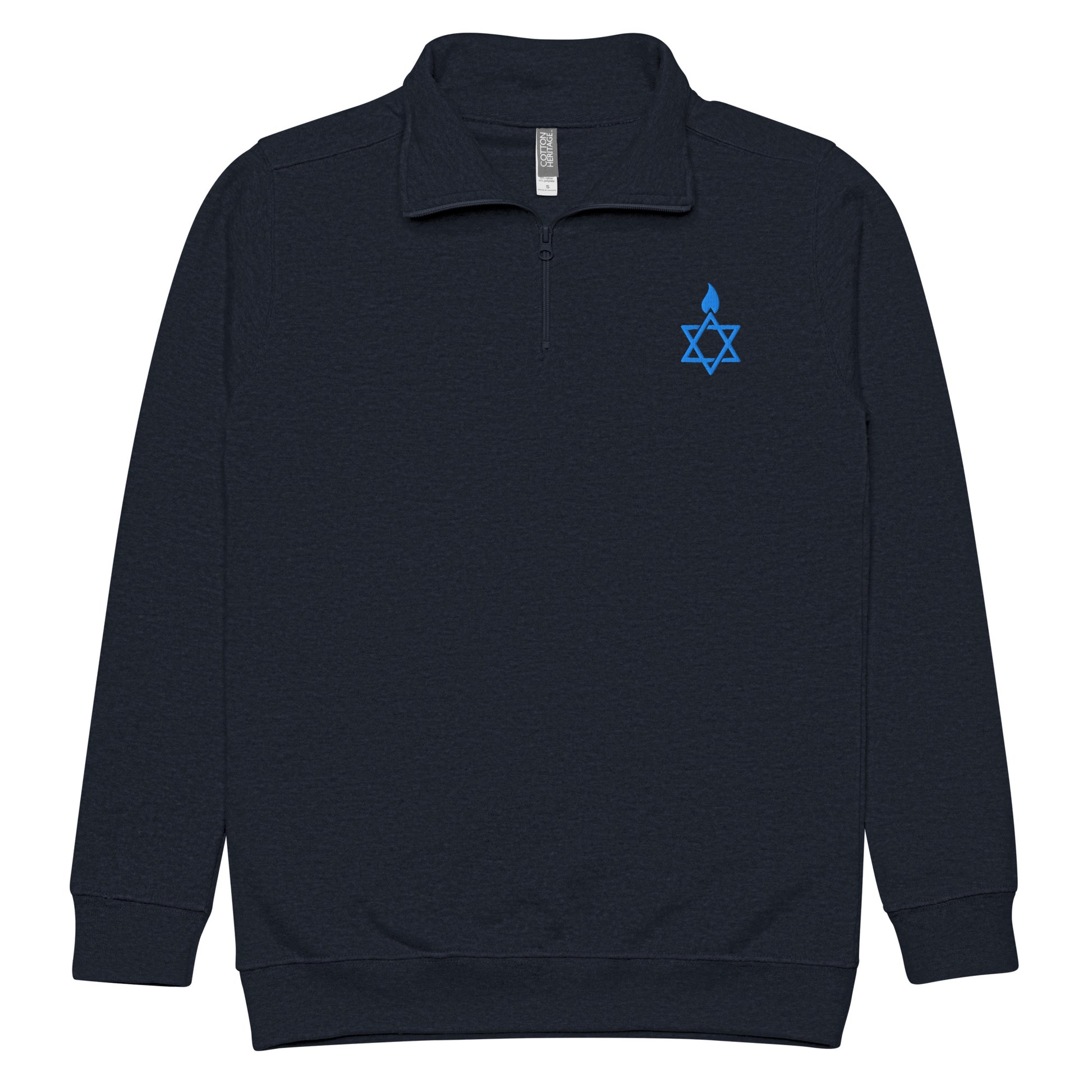 Fire Stars Of David Unisex Fleece Pullover - American Zionist