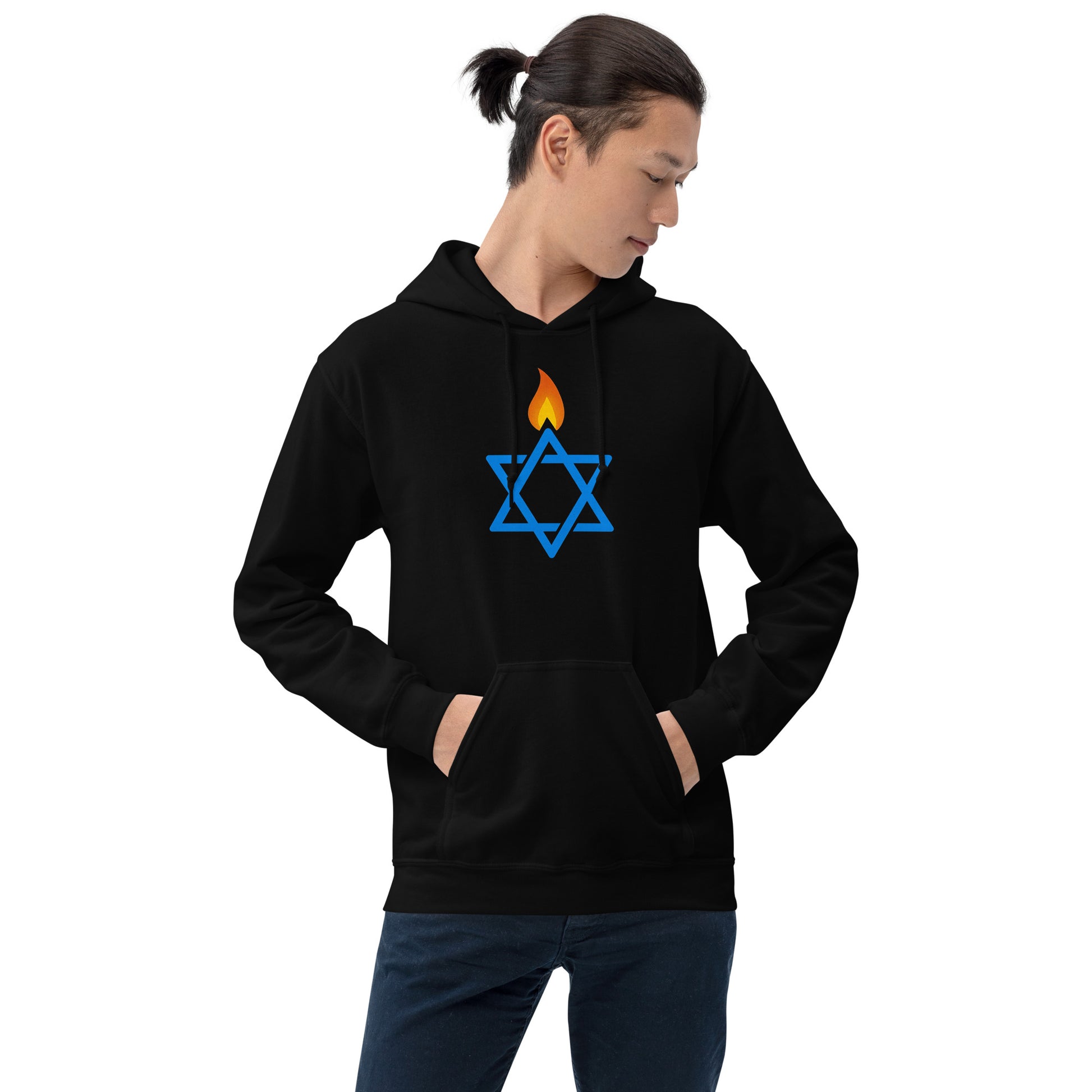 Fire Stars Of David Unisex Heavy Blend Hoodie - American Zionist