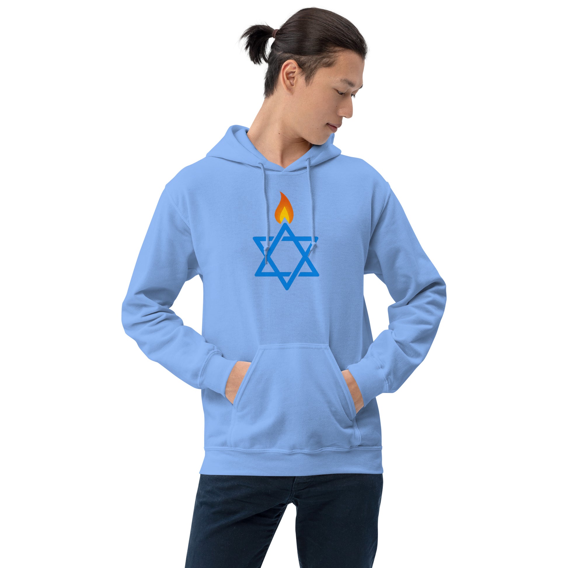 Fire Stars Of David Unisex Heavy Blend Hoodie - American Zionist