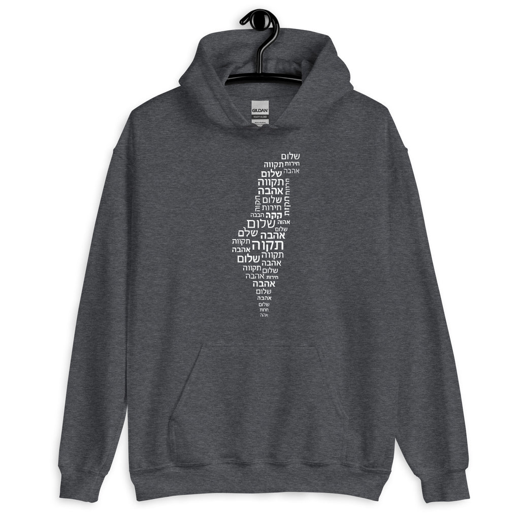 Hebrew Letters Unisex Heavy Blend Hoodie - American Zionist
