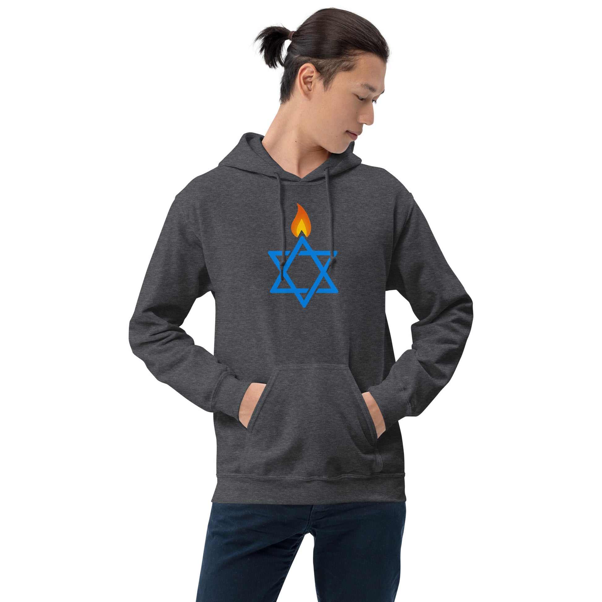 Fire Stars Of David Unisex Heavy Blend Hoodie - American Zionist