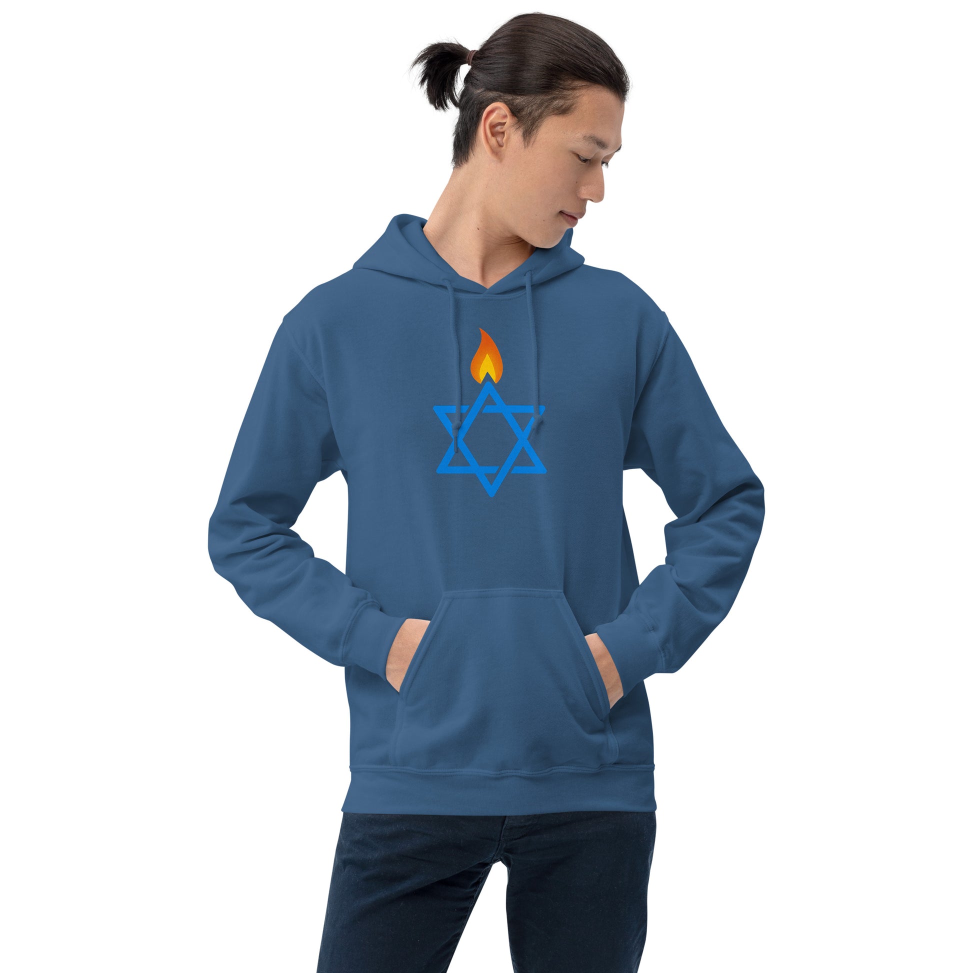 Fire Stars Of David Unisex Heavy Blend Hoodie - American Zionist