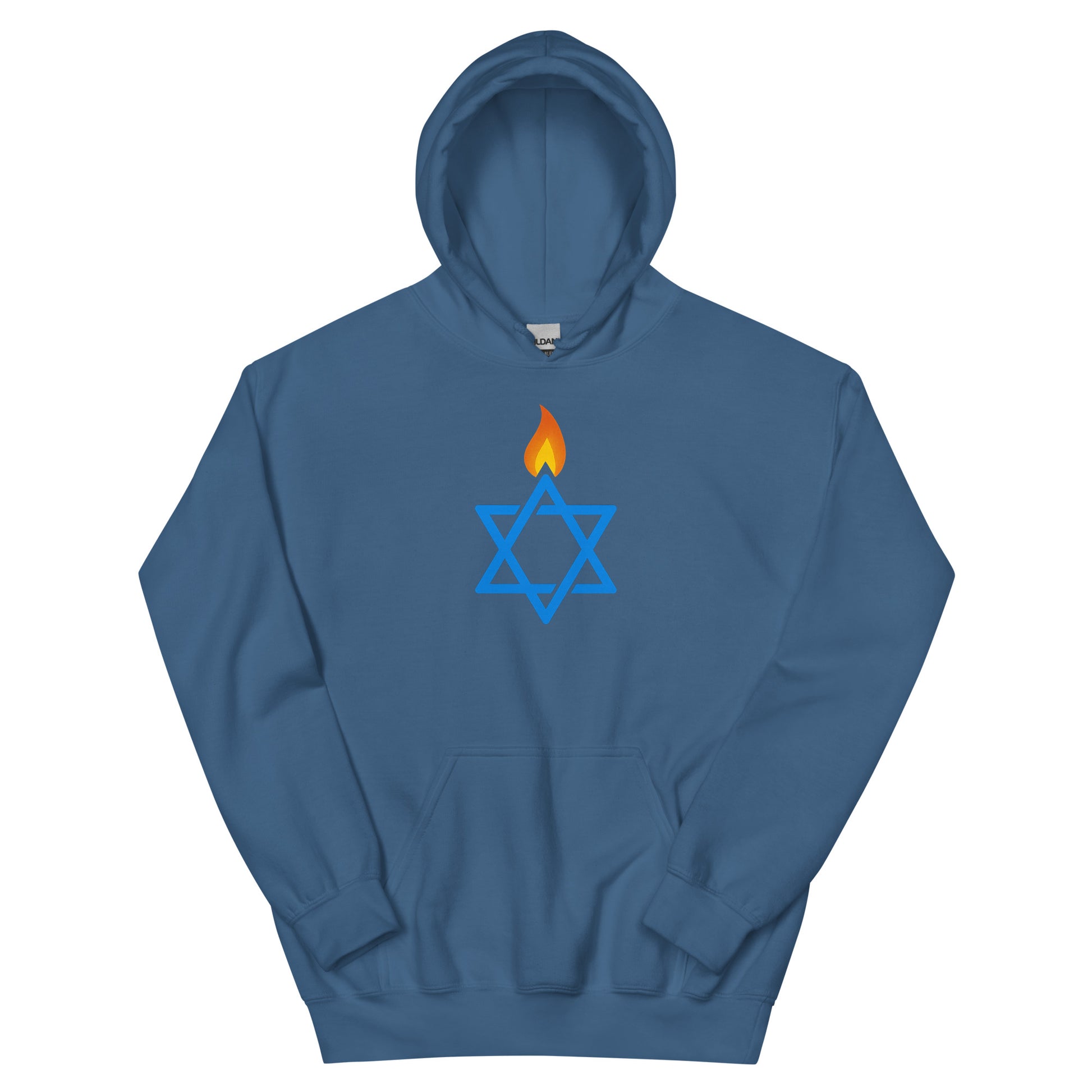 Fire Stars Of David Unisex Heavy Blend Hoodie - American Zionist