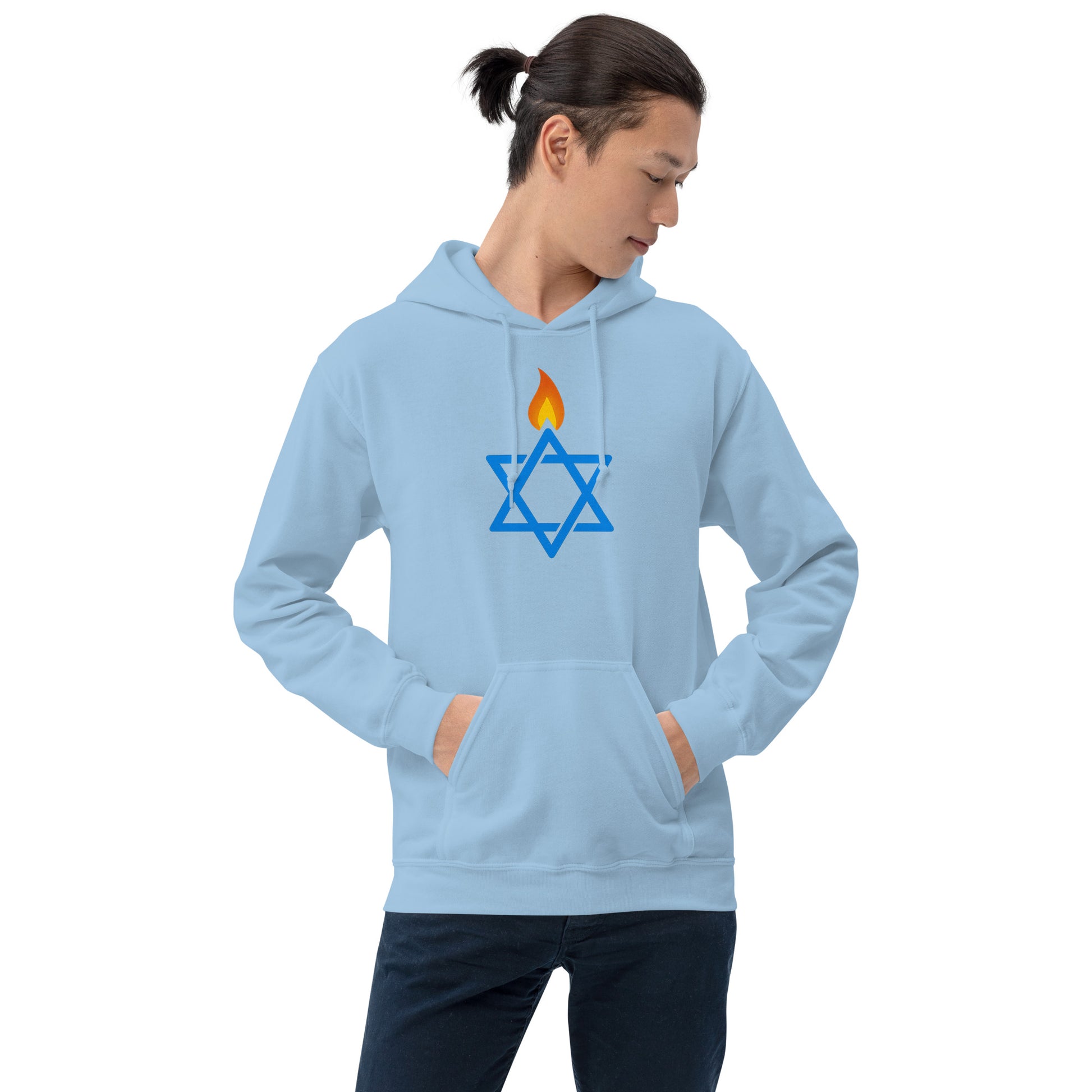 Fire Stars Of David Unisex Heavy Blend Hoodie - American Zionist