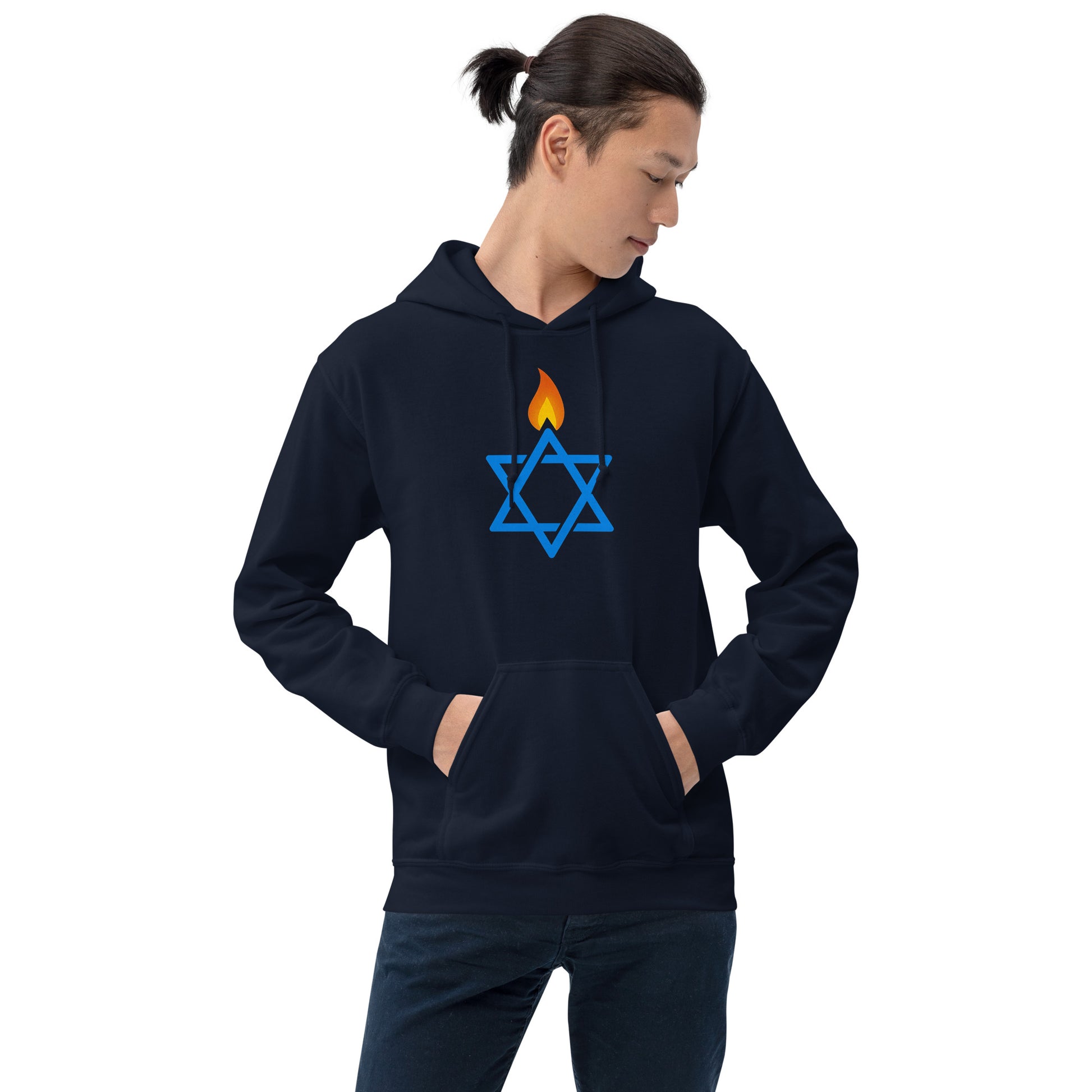 Fire Stars Of David Unisex Heavy Blend Hoodie - American Zionist