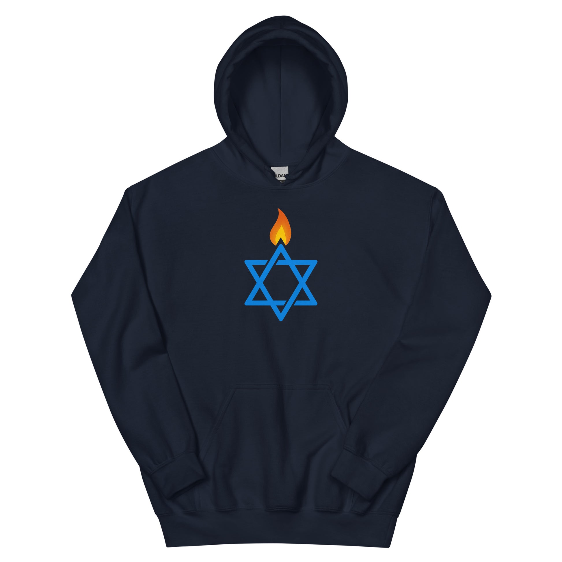 Fire Stars Of David Unisex Heavy Blend Hoodie - American Zionist