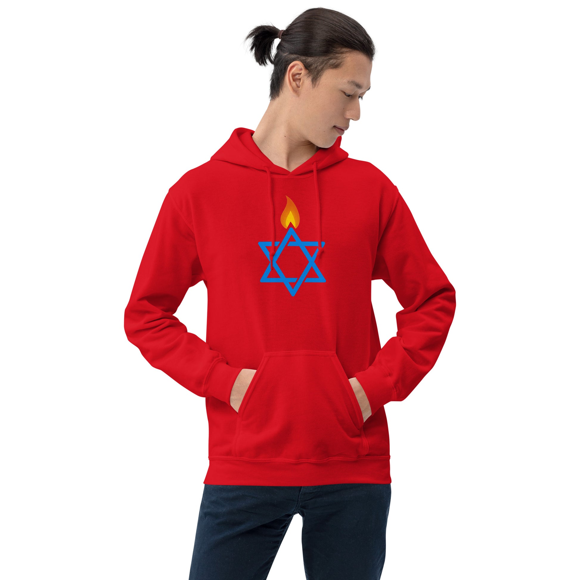 Fire Stars Of David Unisex Heavy Blend Hoodie - American Zionist