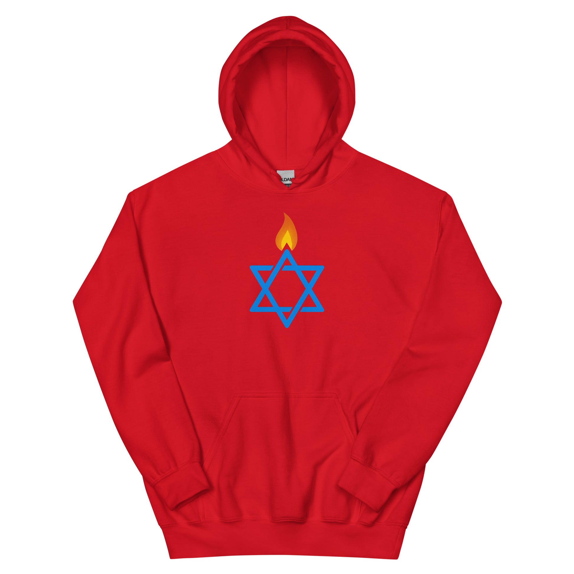 Fire Stars Of David Unisex Heavy Blend Hoodie - American Zionist