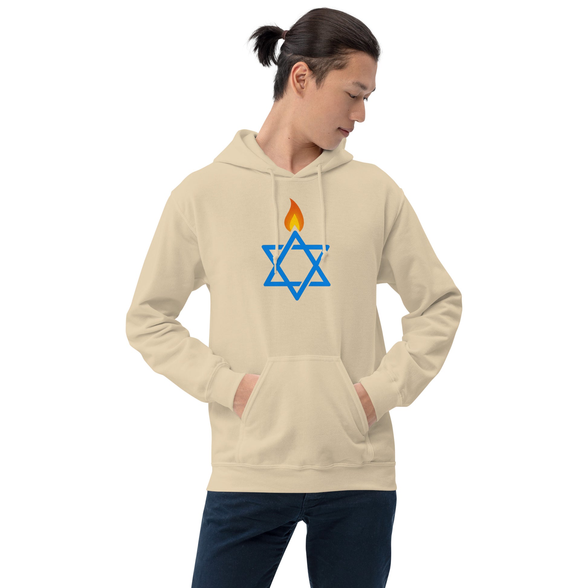 Fire Stars Of David Unisex Heavy Blend Hoodie - American Zionist