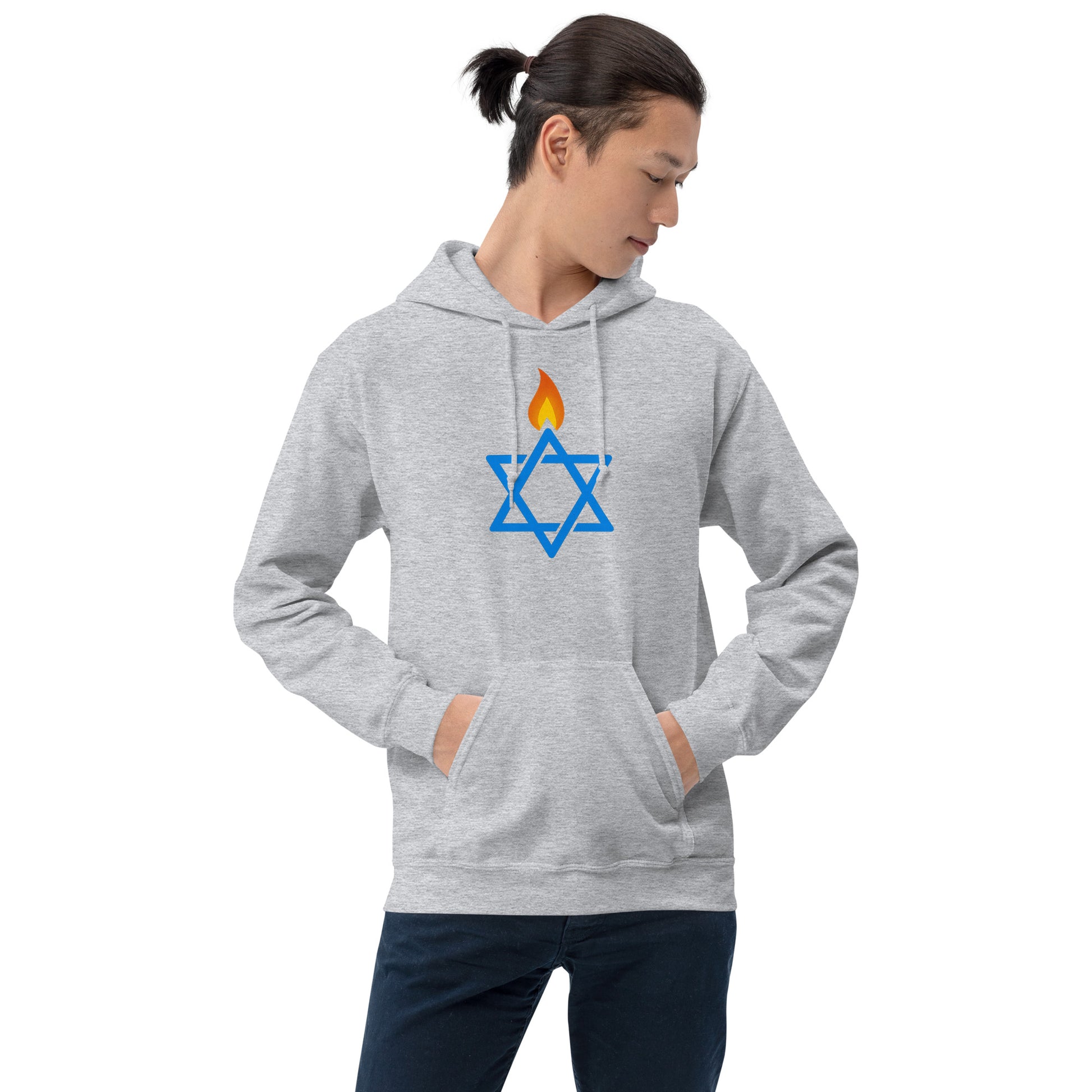 Fire Stars Of David Unisex Heavy Blend Hoodie - American Zionist