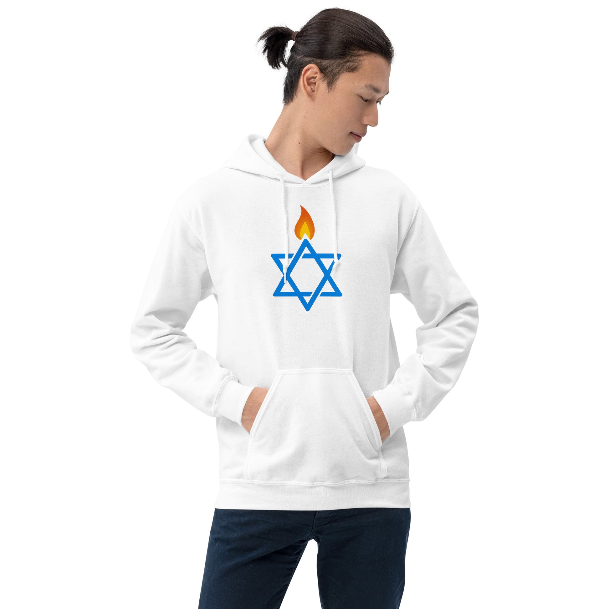 Fire Stars Of David Unisex Heavy Blend Hoodie - American Zionist