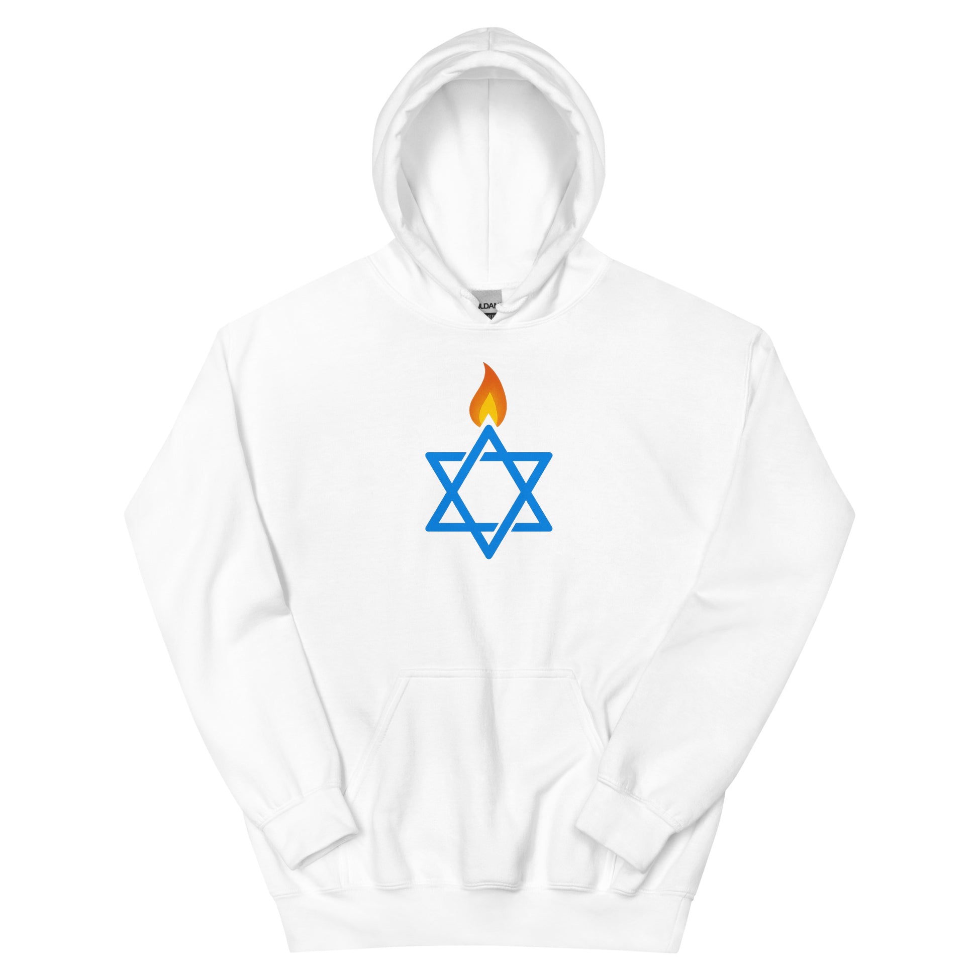 Fire Stars Of David Unisex Heavy Blend Hoodie - American Zionist