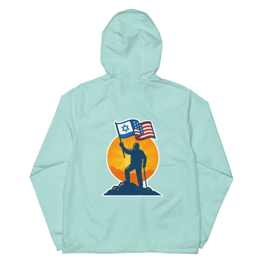 Grandpa Stands for Freedom Lightweight Zip Up Windbreaker - American Zionist