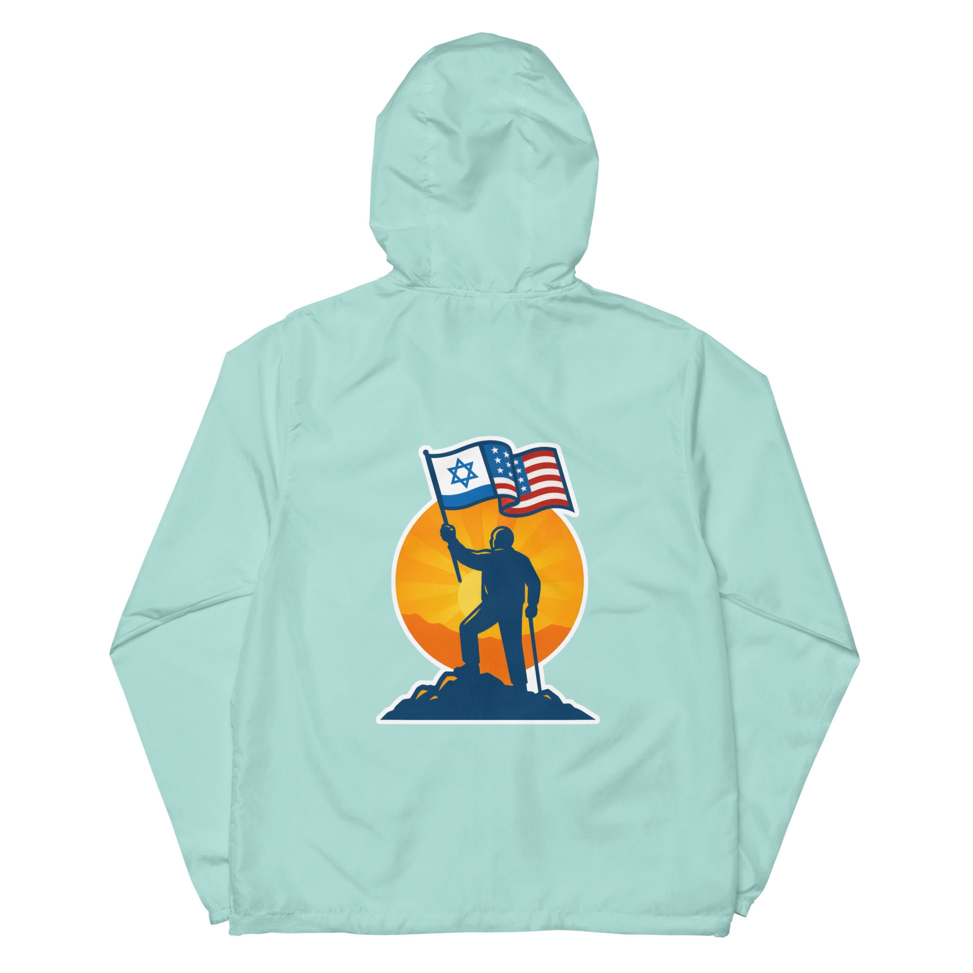 Grandpa Stands for Freedom Lightweight Zip Up Windbreaker - American Zionist