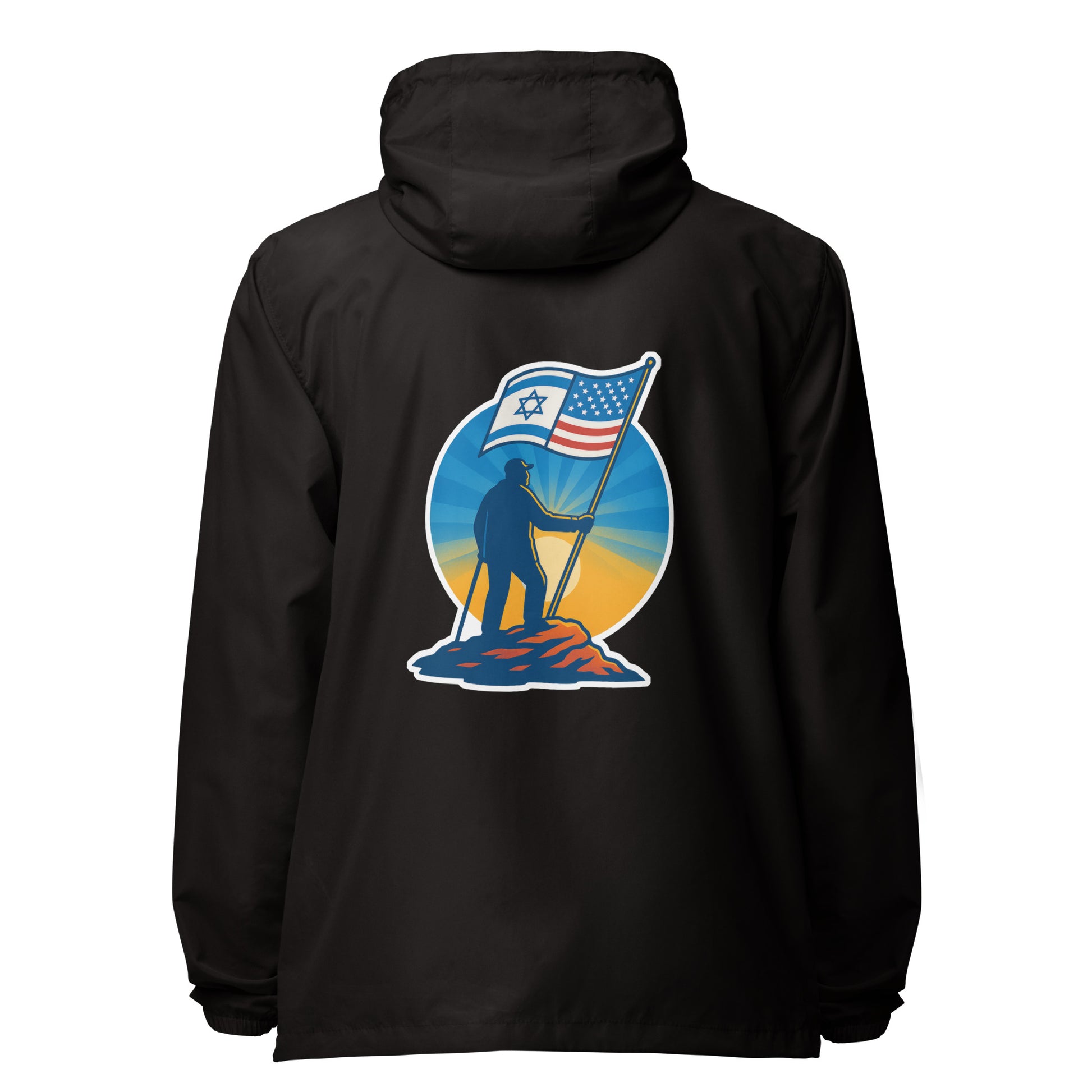 Grandpa Stands Tall Lightweight Zip Up Windbreaker - American Zionist