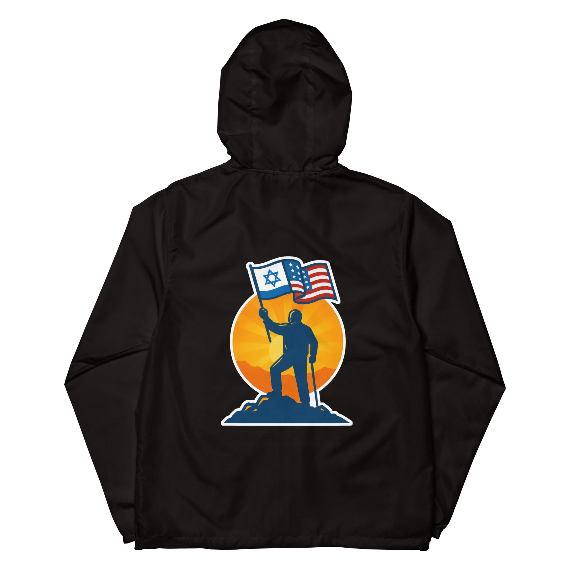 Grandpa Stands for Freedom Lightweight Zip Up Windbreaker - American Zionist