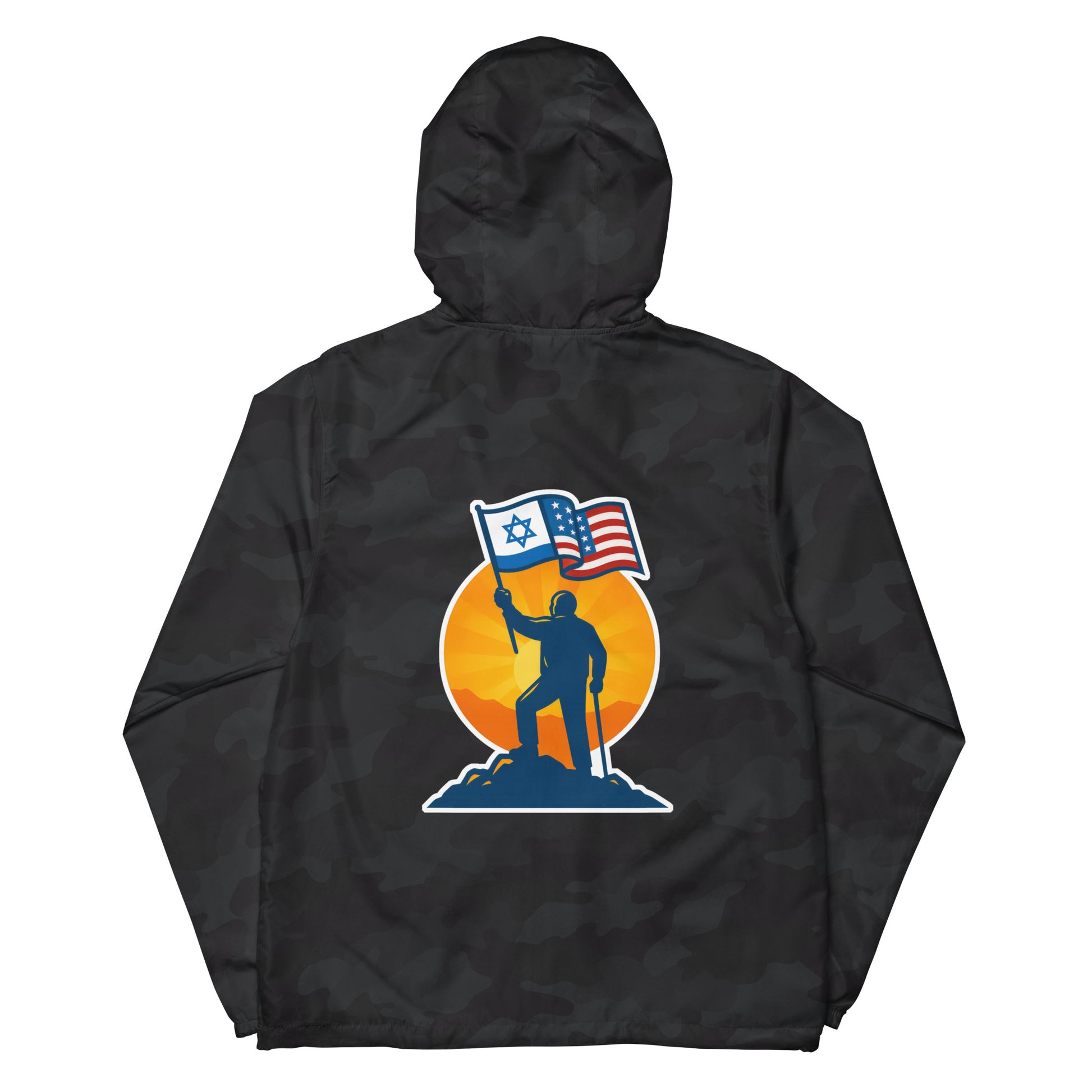 Grandpa Stands for Freedom Lightweight Zip Up Windbreaker - American Zionist