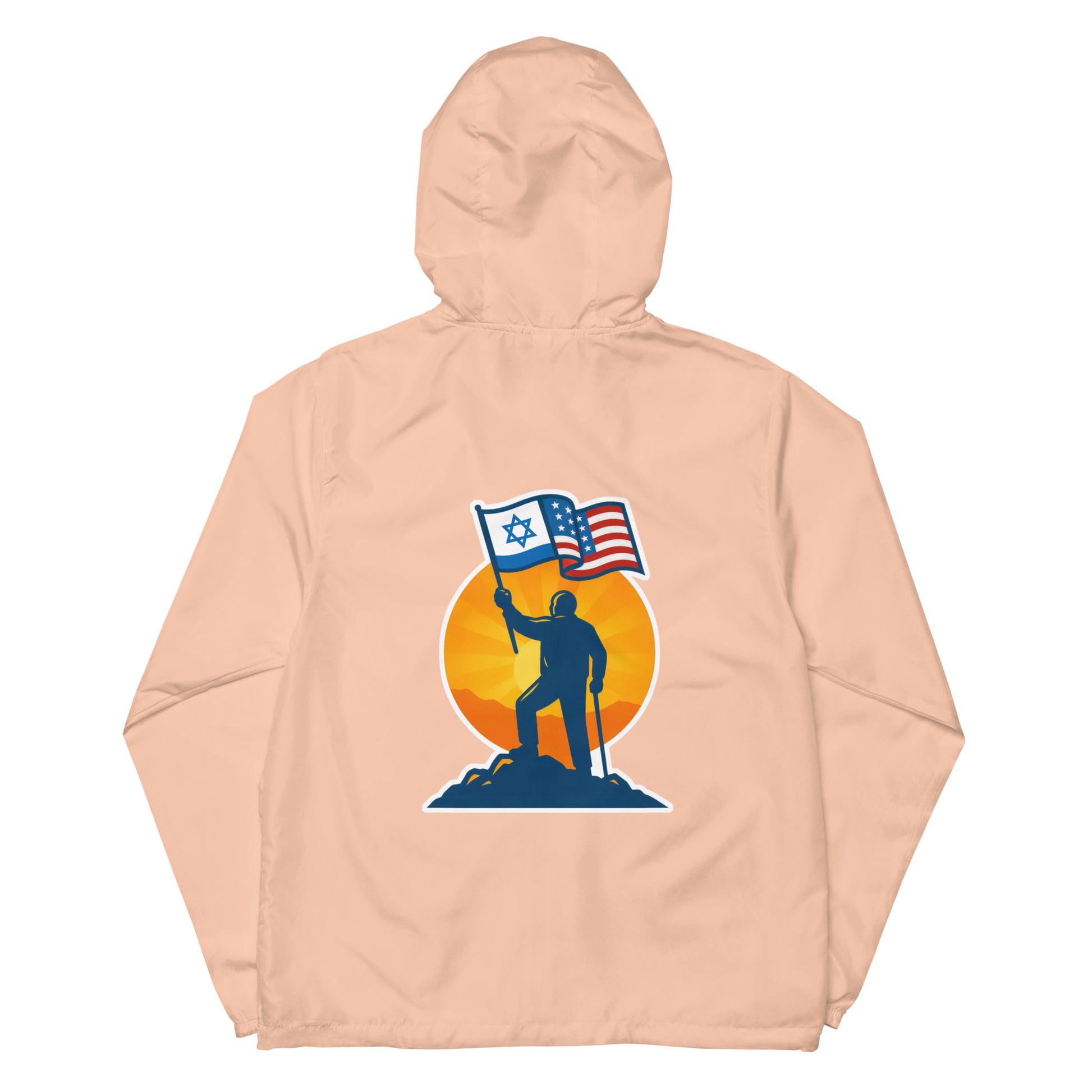 Grandpa Stands for Freedom Lightweight Zip Up Windbreaker - American Zionist