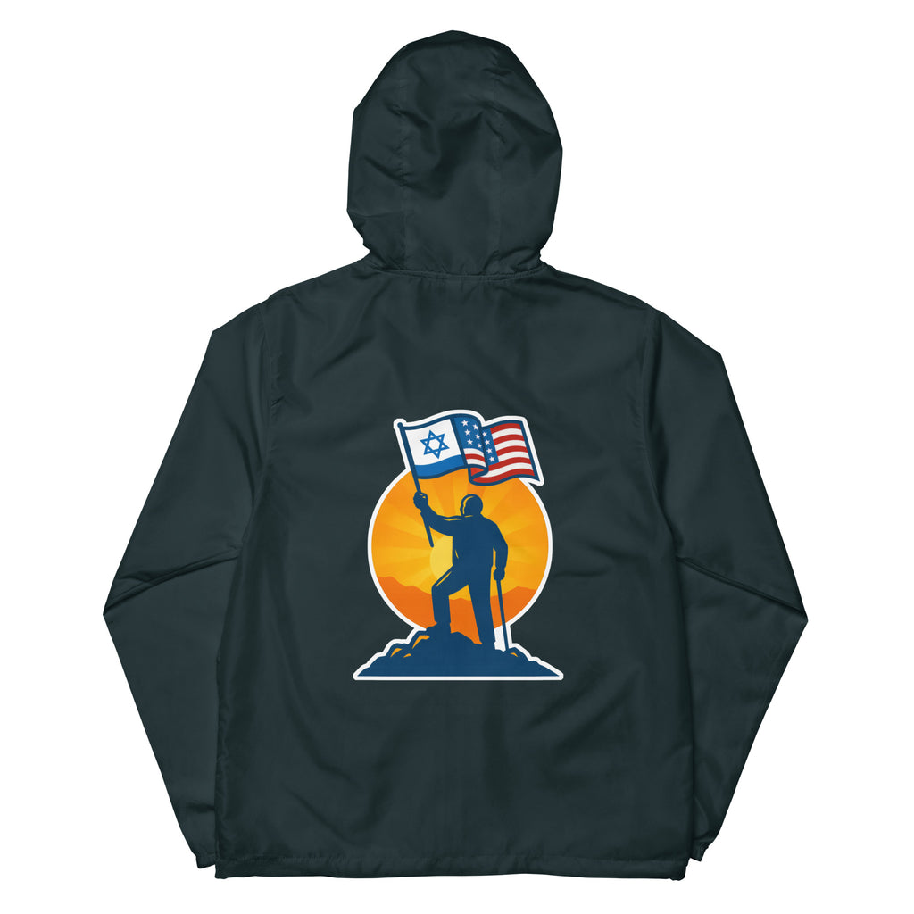 Grandpa Stands for Freedom Lightweight Zip Up Windbreaker - American Zionist