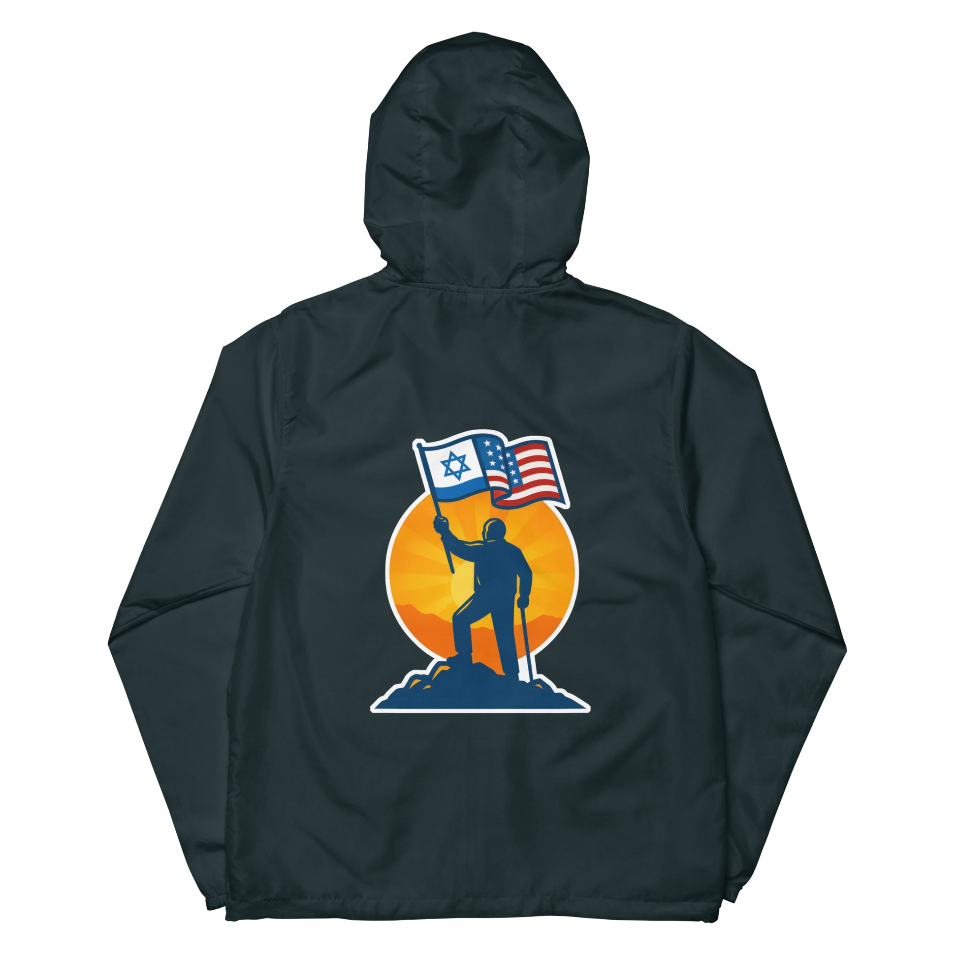 Grandpa Stands for Freedom Lightweight Zip Up Windbreaker - American Zionist