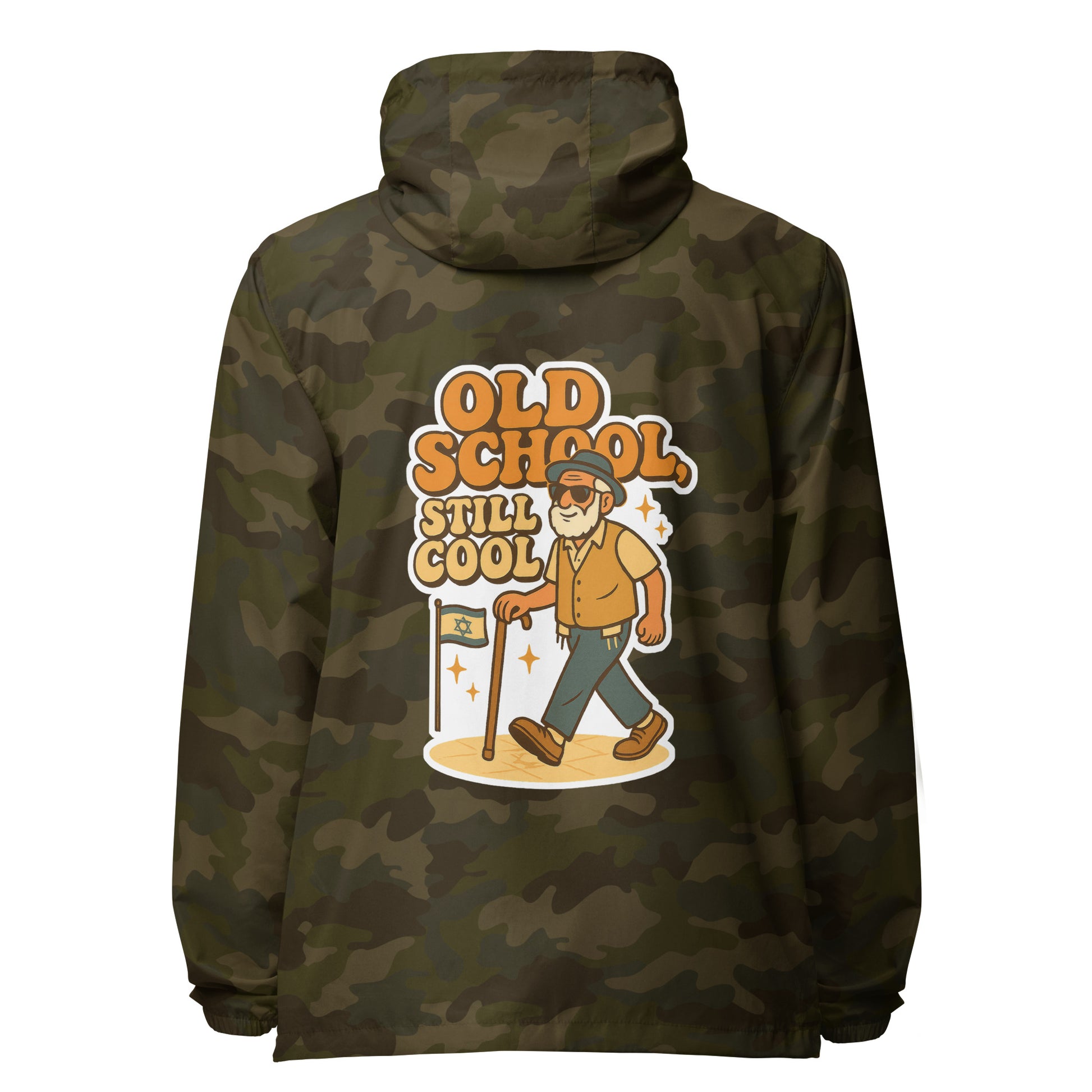 Old School Grandpa Lightweight Zip Up Windbreaker - American Zionist