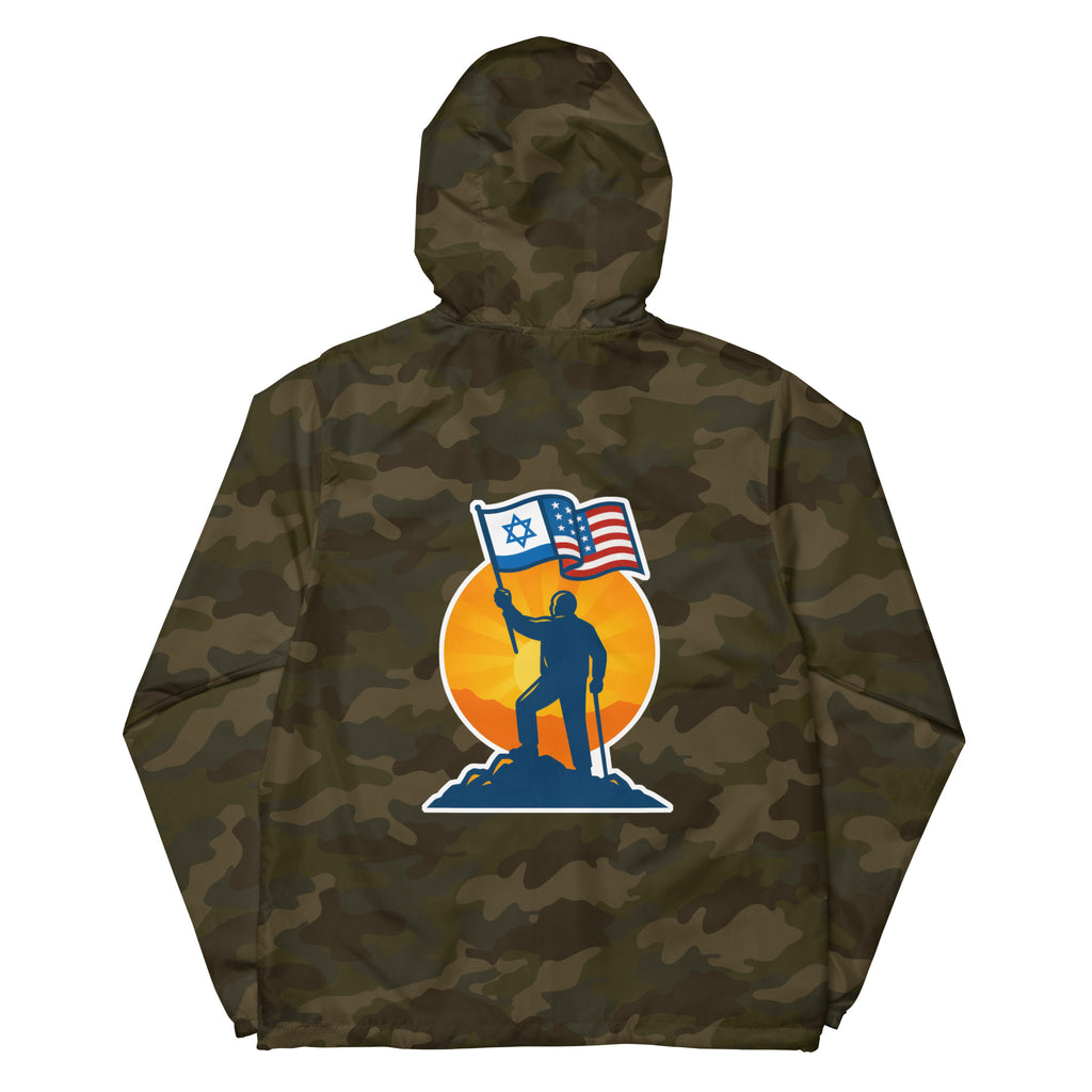 Grandpa Stands for Freedom Lightweight Zip Up Windbreaker - American Zionist