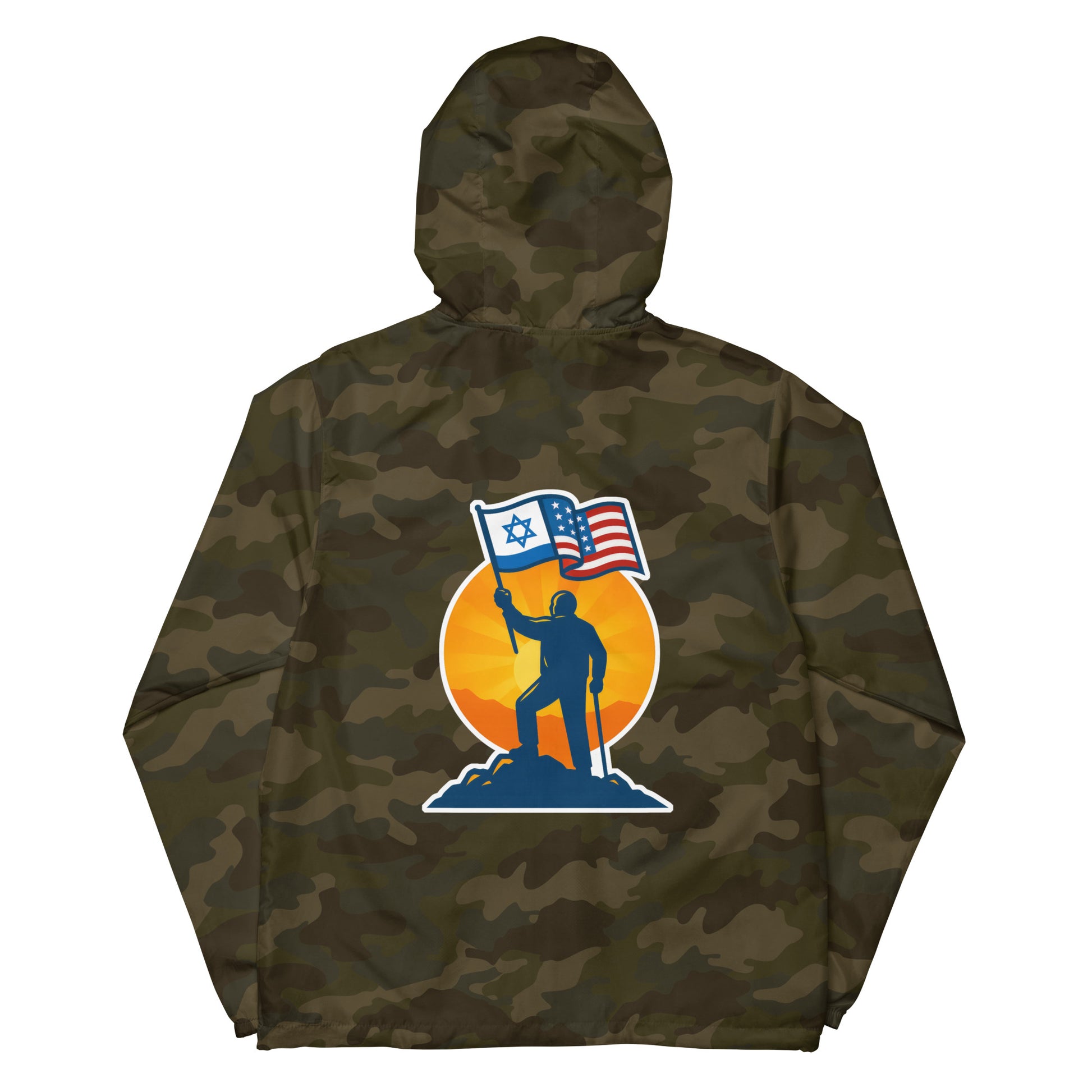 Grandpa Stands for Freedom Lightweight Zip Up Windbreaker - American Zionist