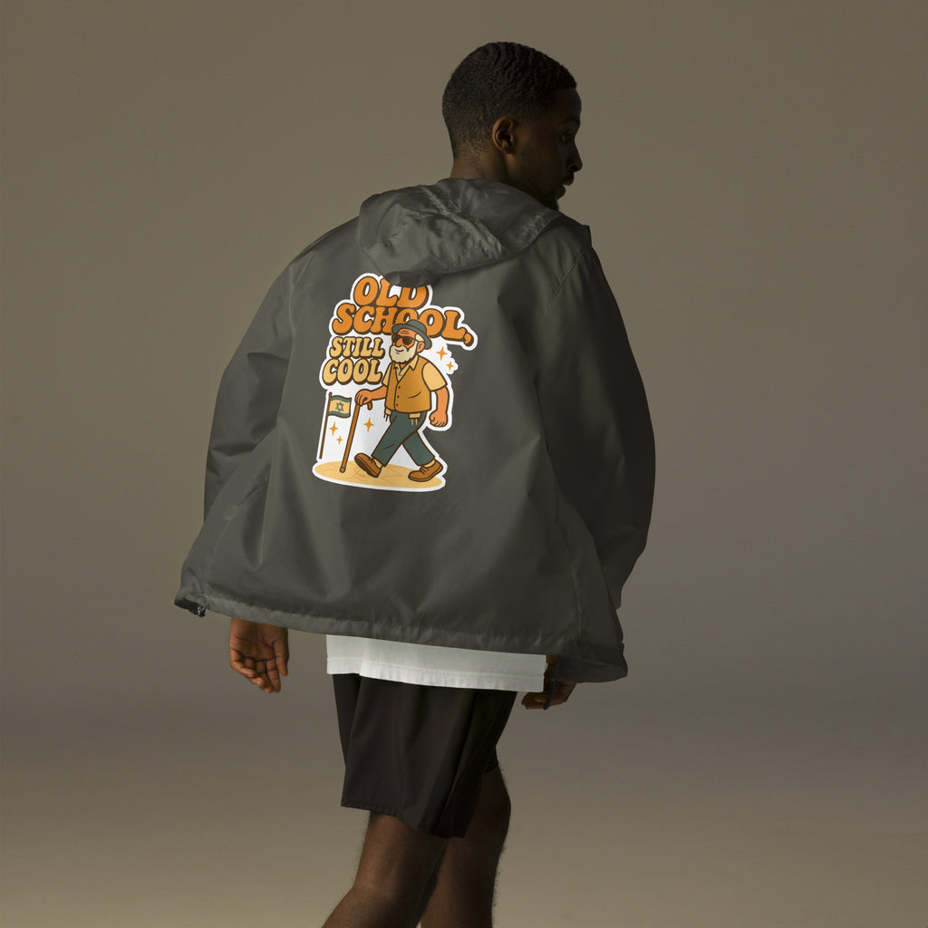 Old School Grandpa Lightweight Zip Up Windbreaker - American Zionist