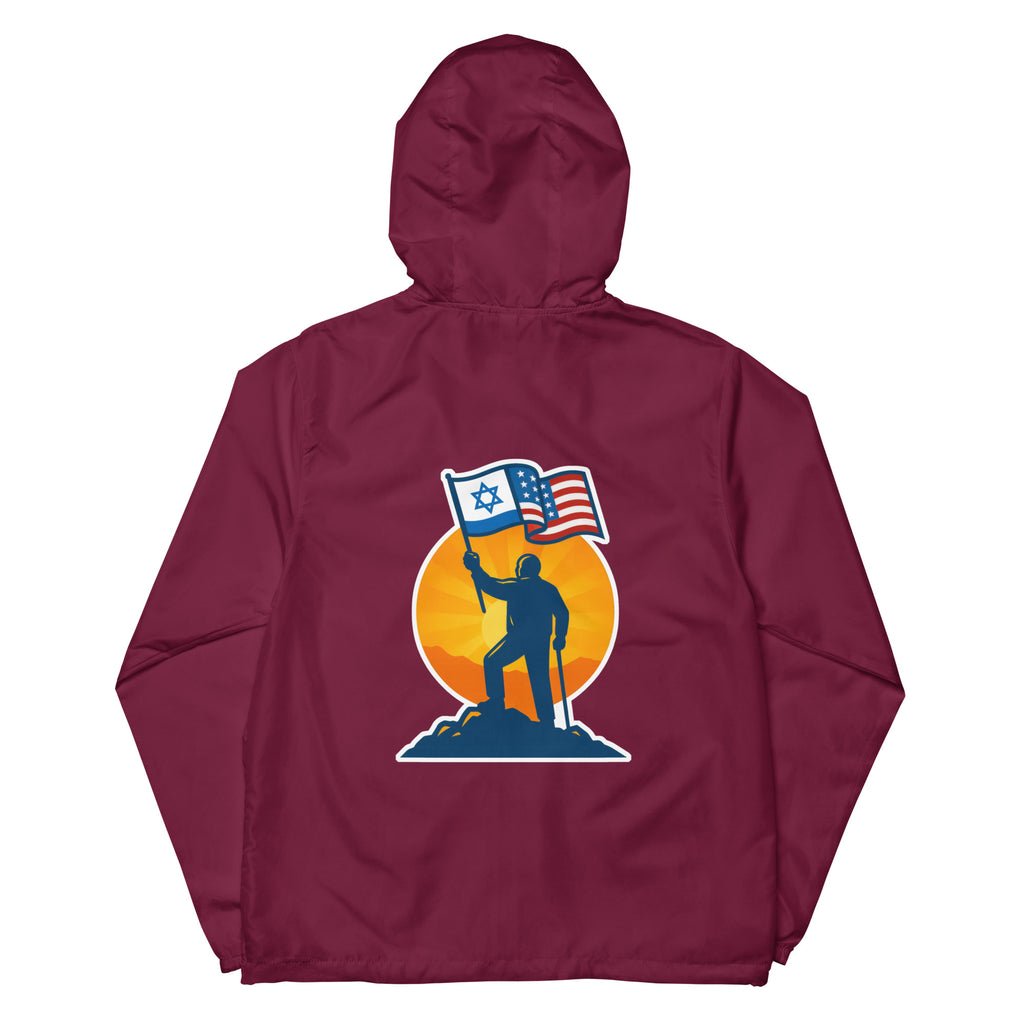 Grandpa Stands for Freedom Lightweight Zip Up Windbreaker - American Zionist