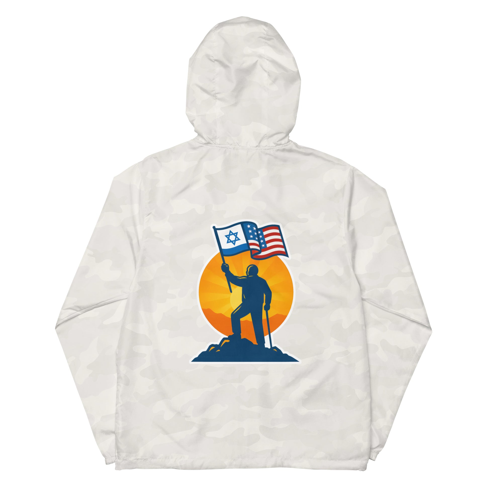 Grandpa Stands for Freedom Lightweight Zip Up Windbreaker - American Zionist