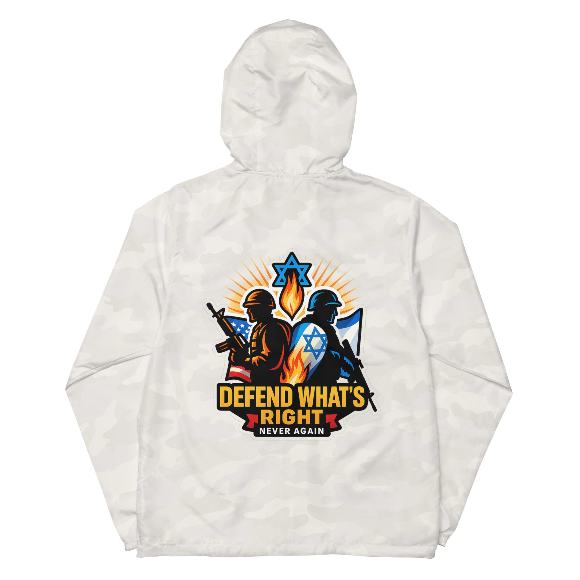Defend What's Right Unisex Lightweight Zip Up Windbreaker - American Zionist