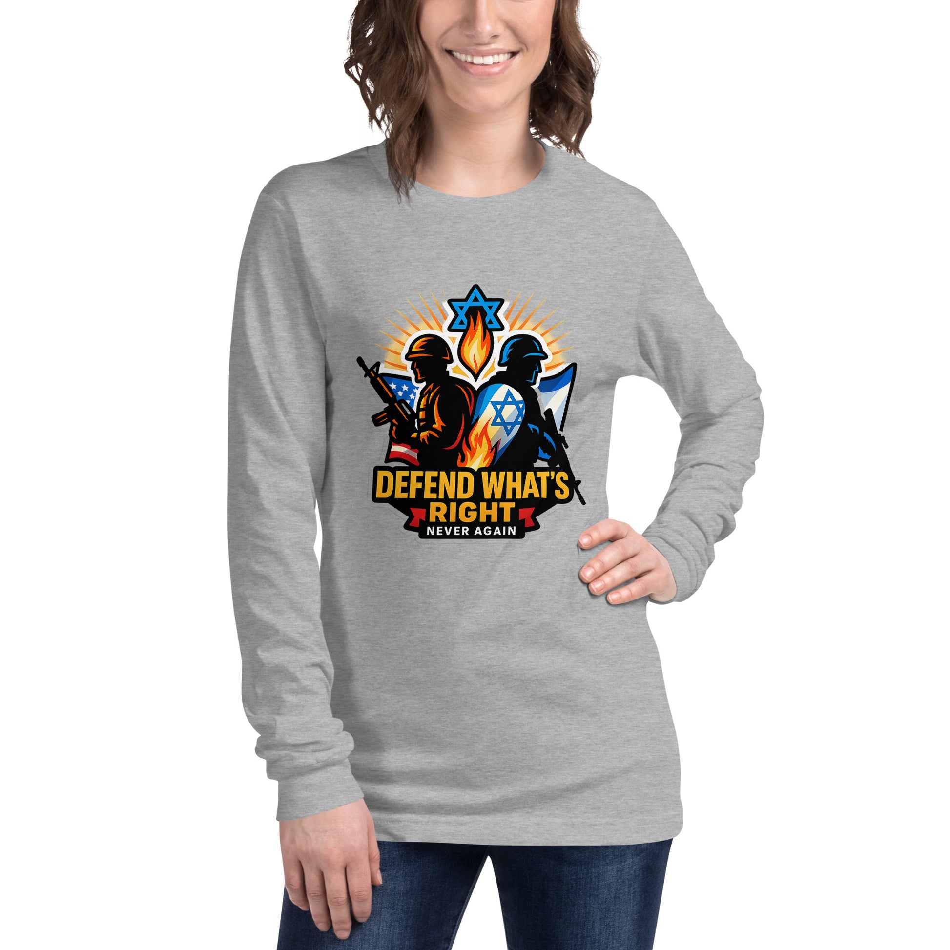 Defend Whats Right Unisex Long Sleeve Tee - American Zionist