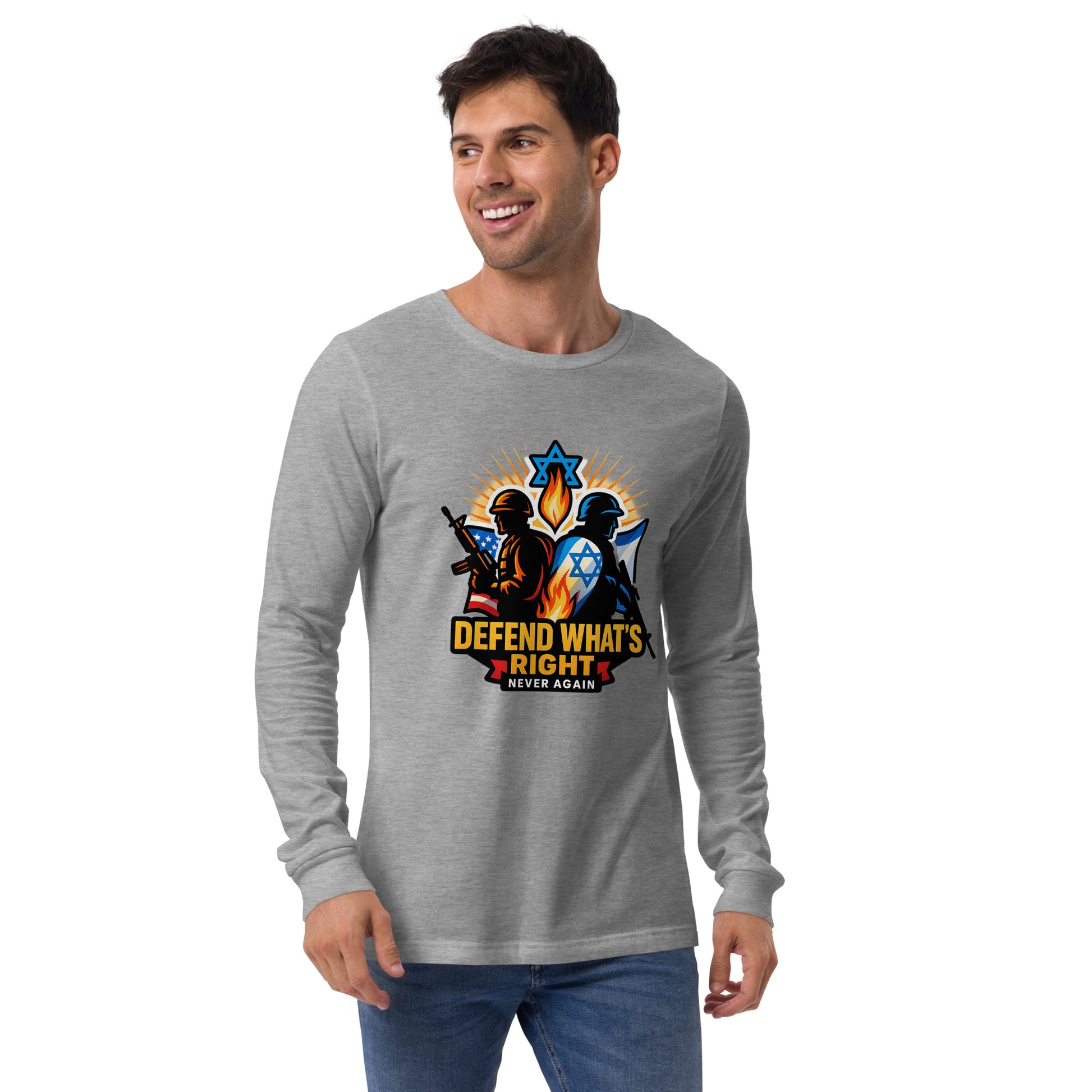 Defend Whats Right Unisex Long Sleeve Tee - American Zionist