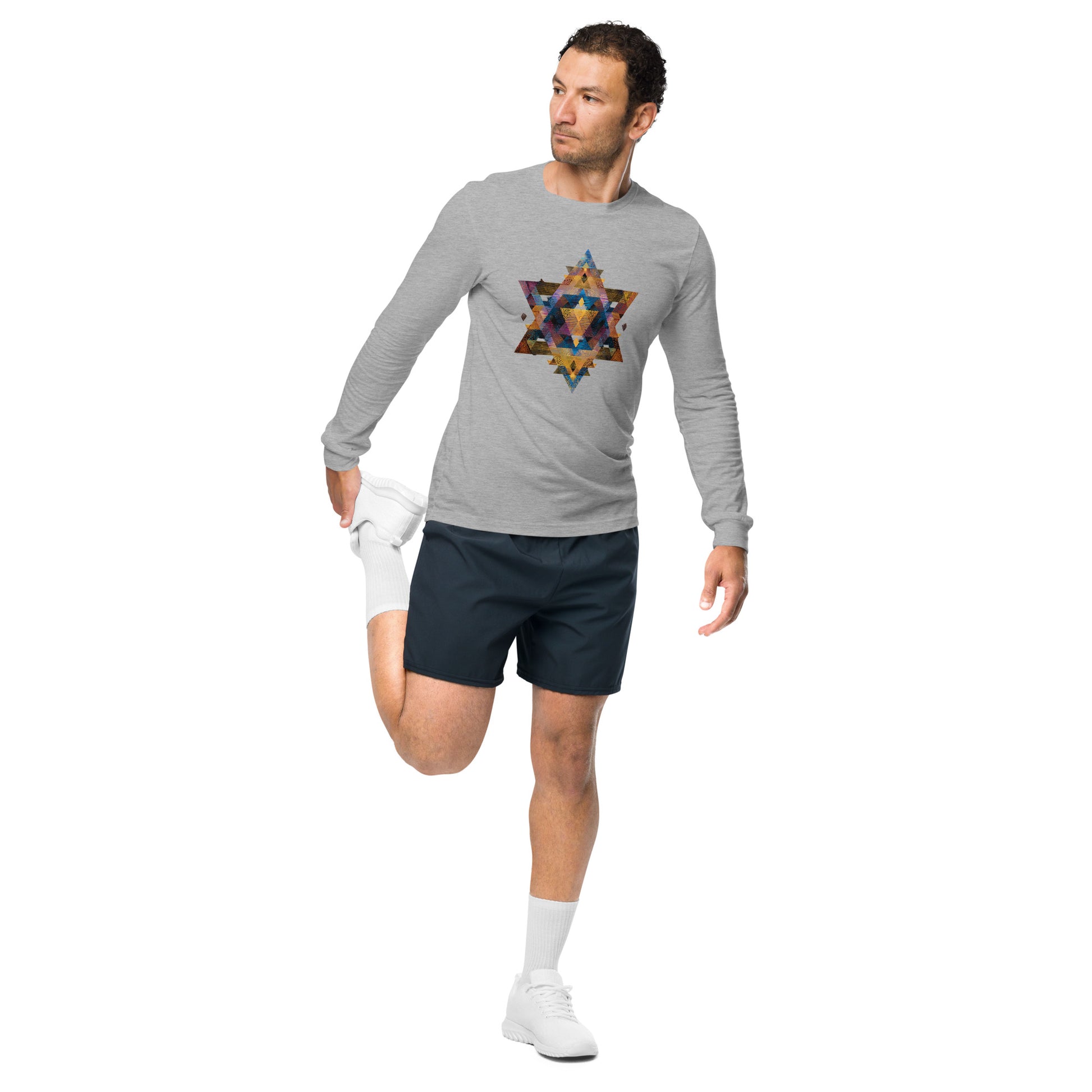 Star of David Geometric Unisex Long Sleeve Tee - American Zionist