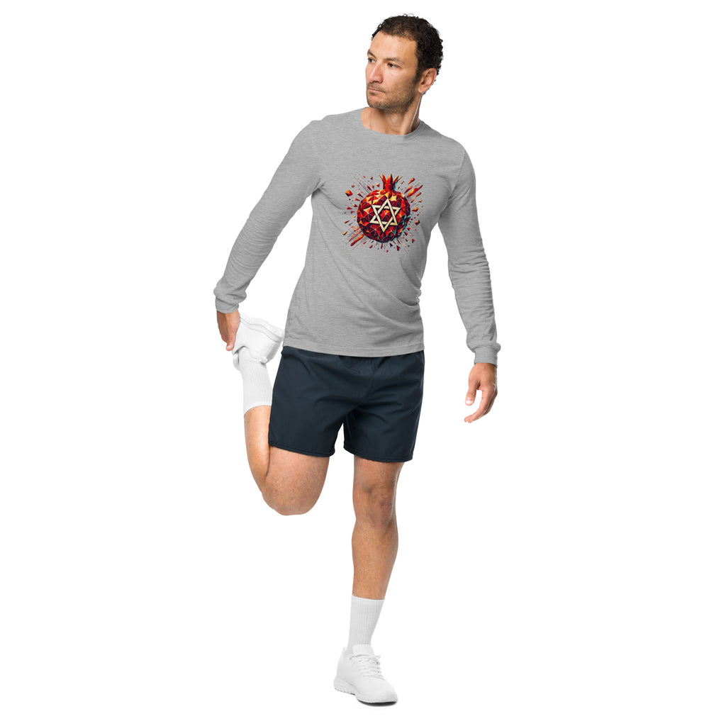 Pomegranate Star of David Unisex Long Sleeve Tee - American Zionist