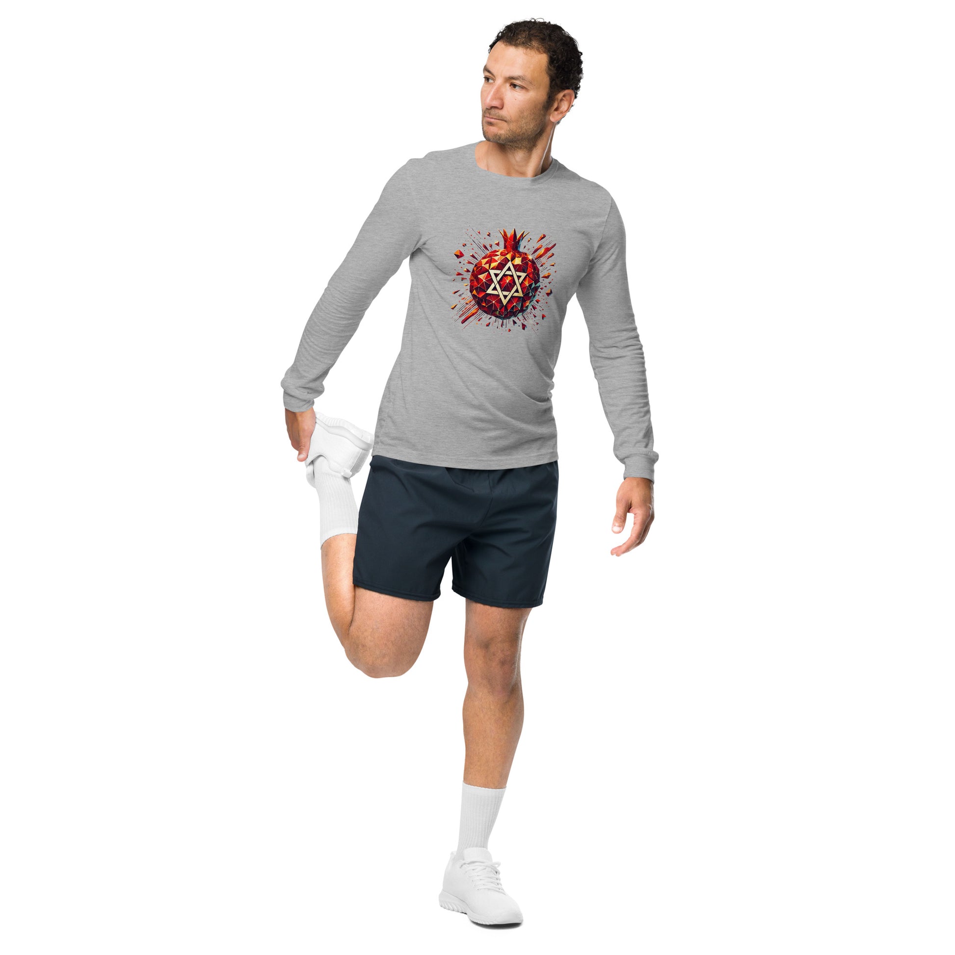 Pomegranate Star of David Unisex Long Sleeve Tee - American Zionist
