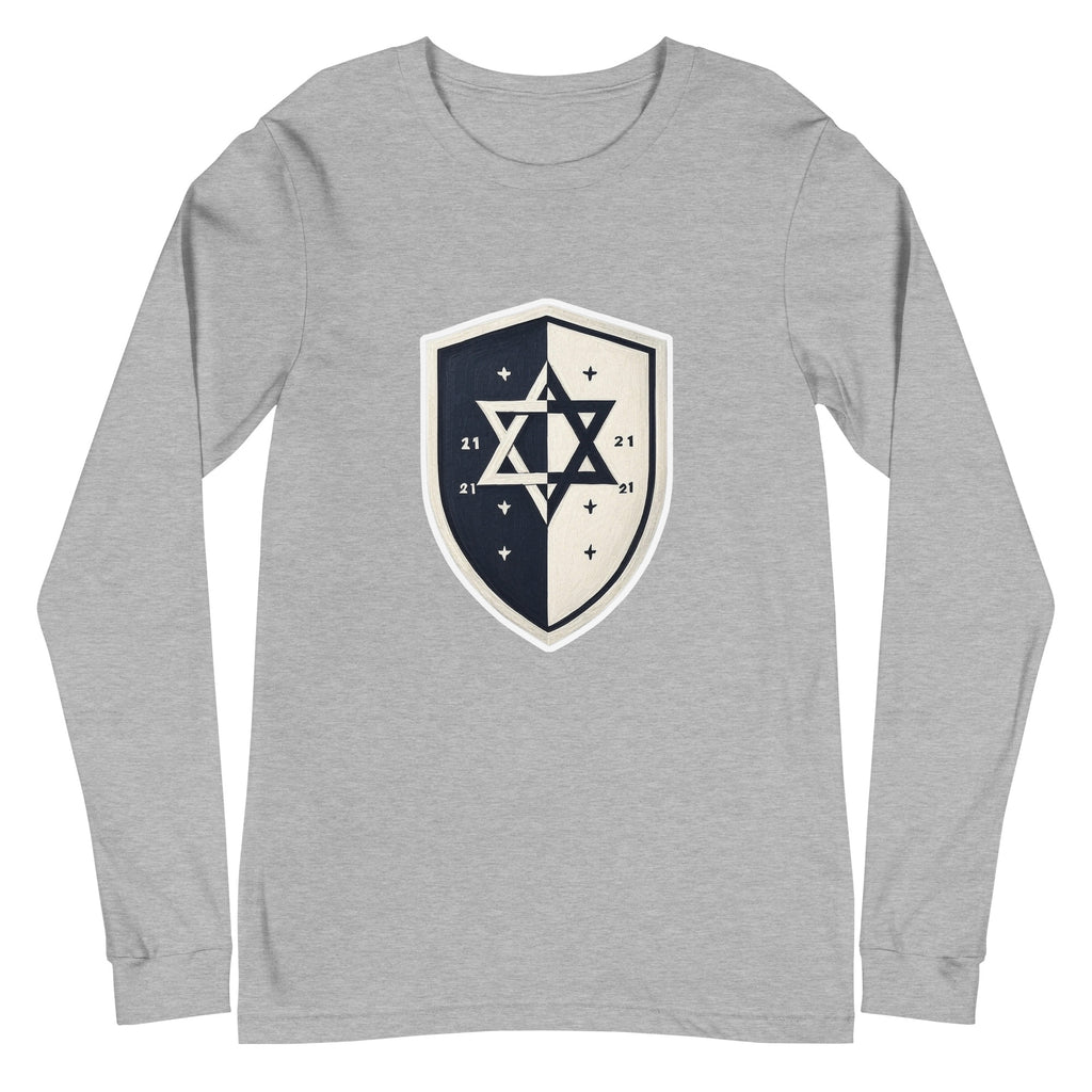 Black and White Shield Unisex Long Sleeve Tee - American Zionist