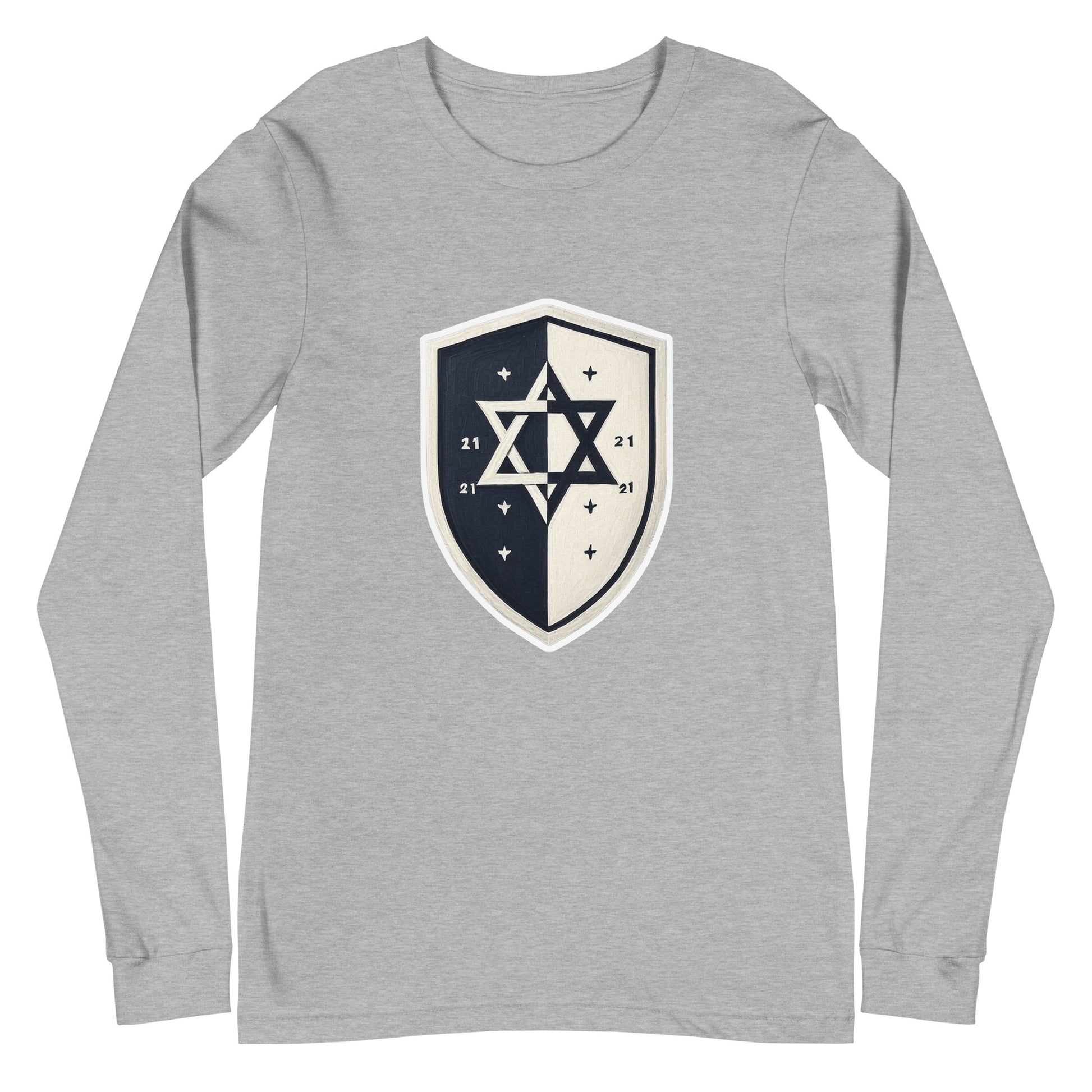 Black and White Shield Unisex Long Sleeve Tee - American Zionist
