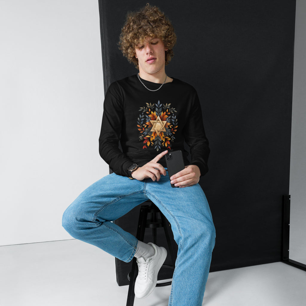 Star of David Wreath Unisex Long Sleeve Tee - American Zionist