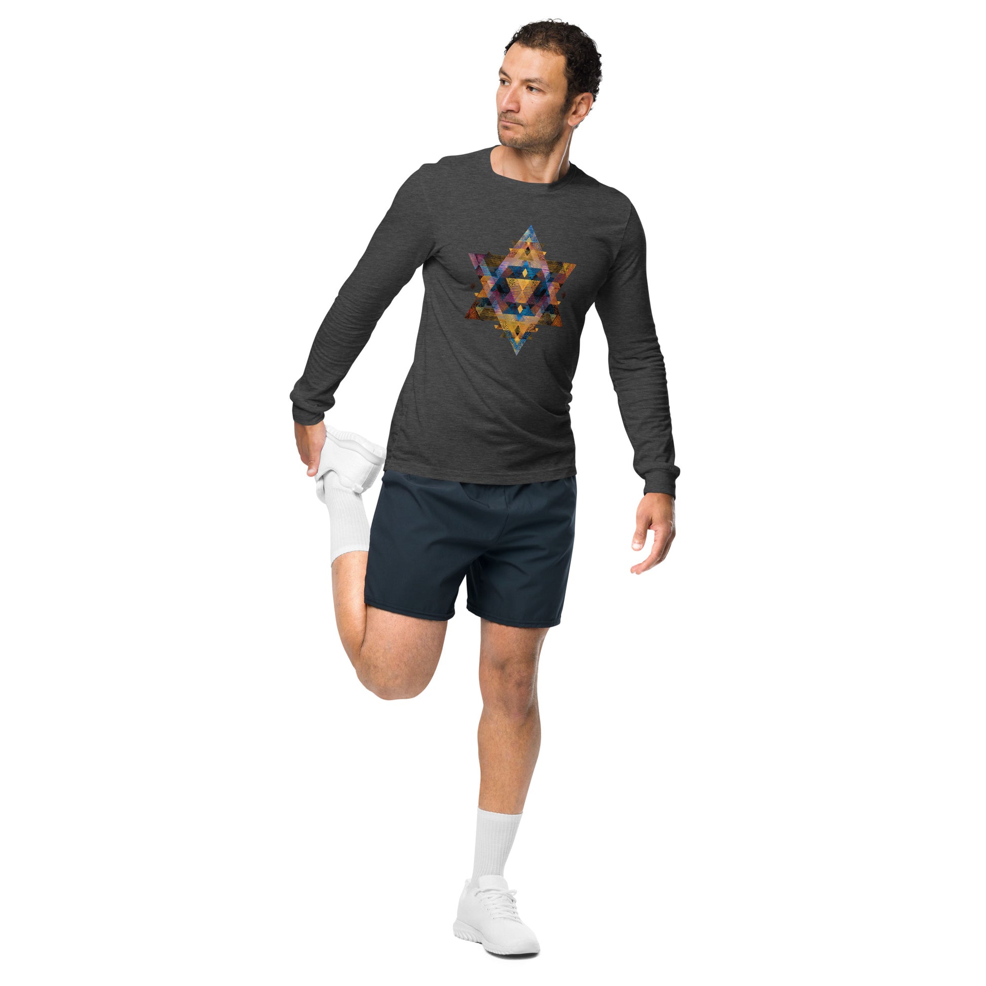 Star of David Geometric Unisex Long Sleeve Tee - American Zionist
