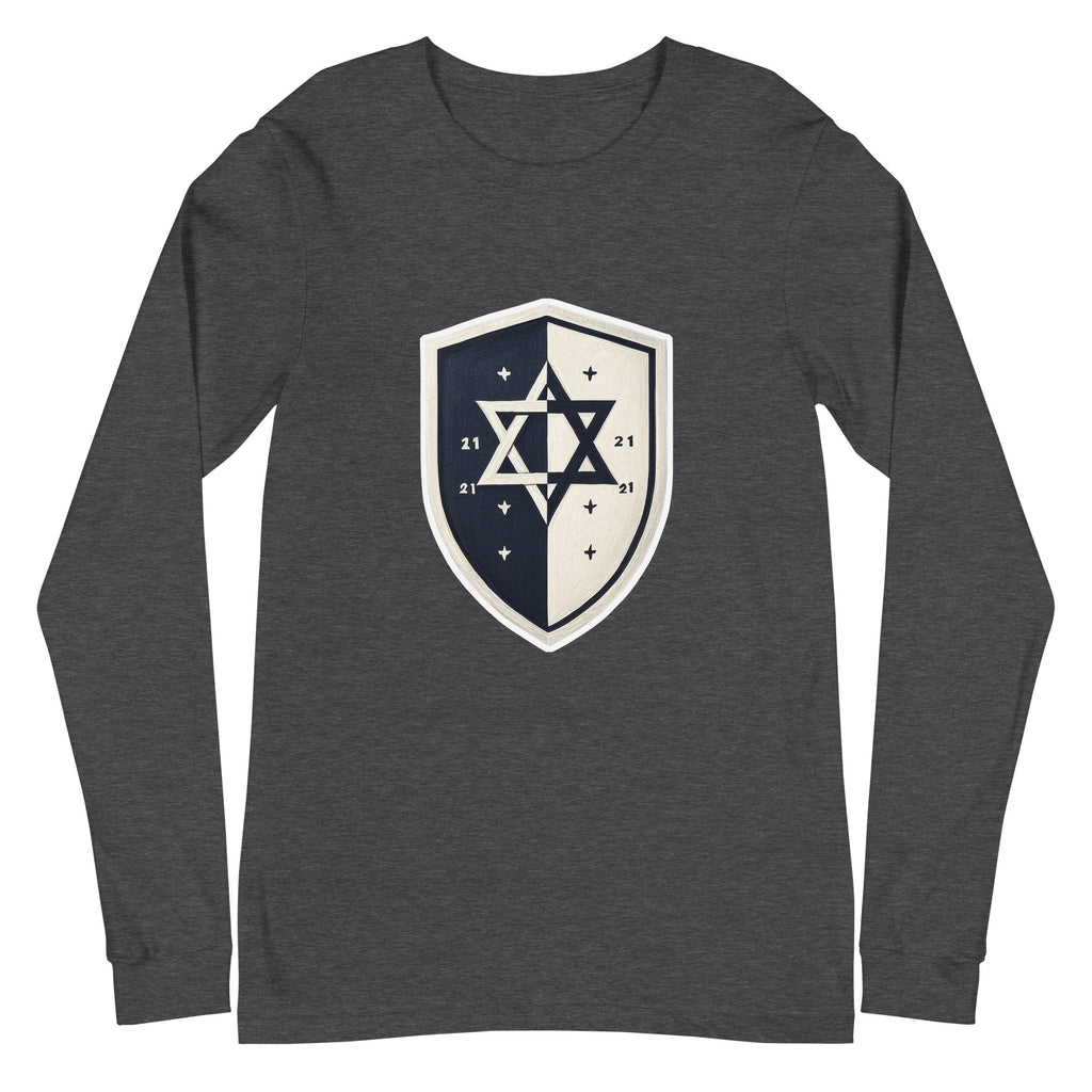 Black and White Shield Unisex Long Sleeve Tee - American Zionist