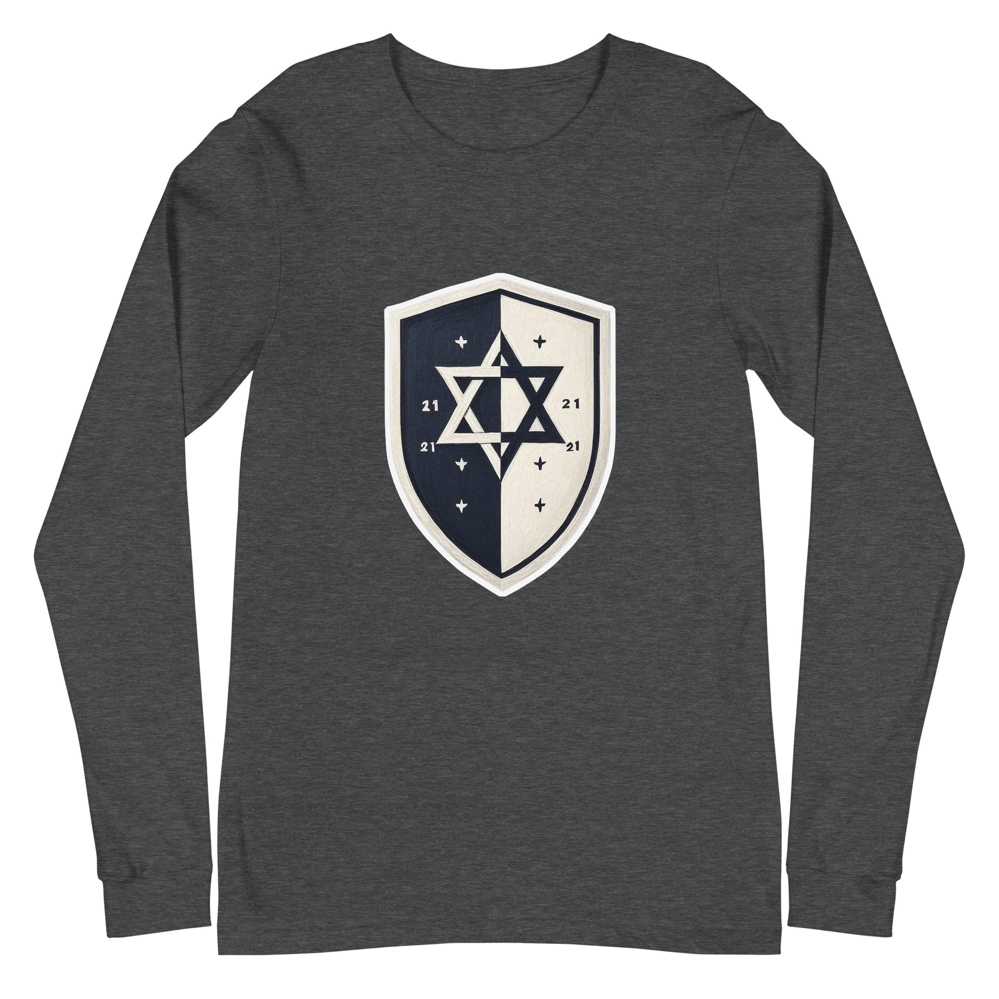 Black and White Shield Unisex Long Sleeve Tee - American Zionist