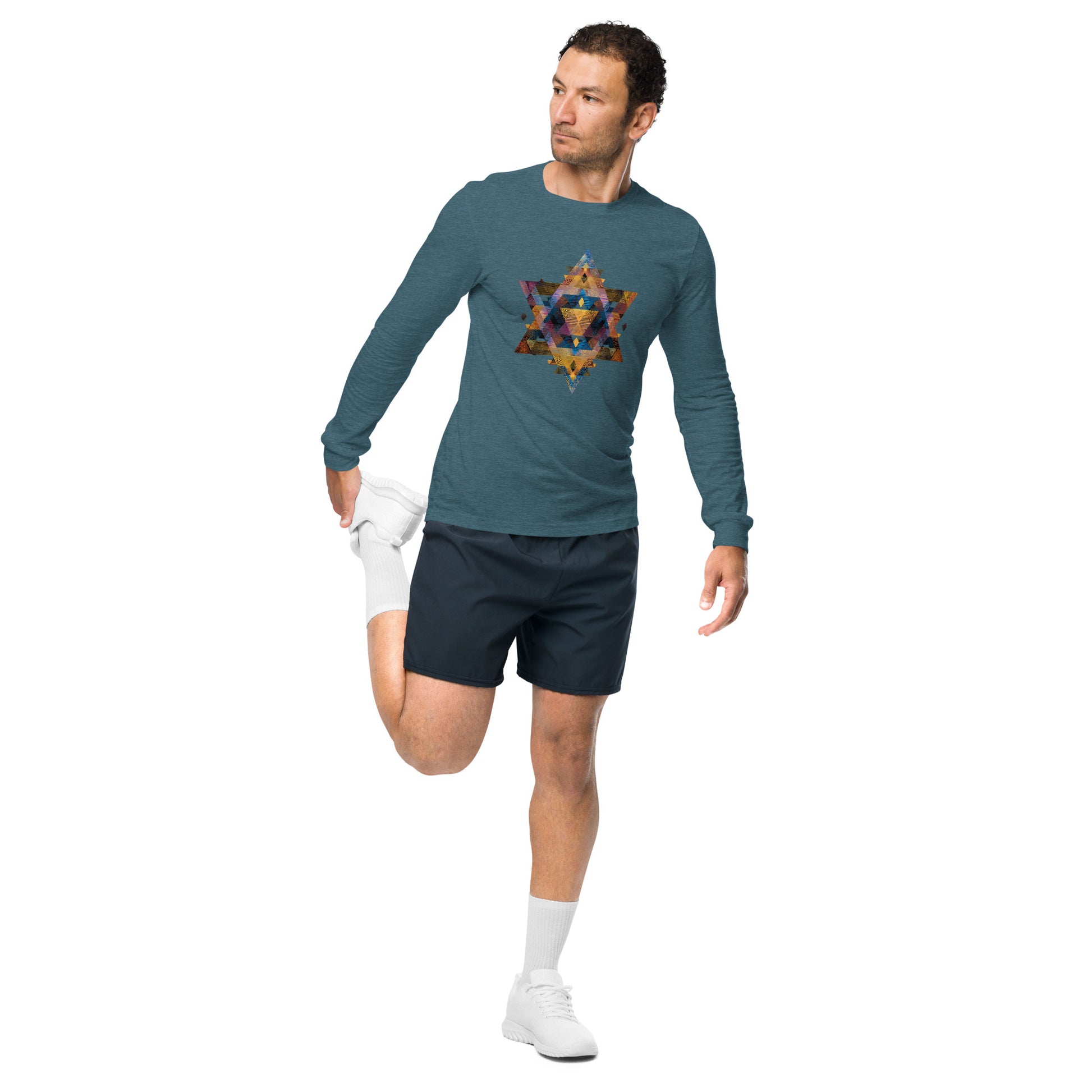 Star of David Geometric Unisex Long Sleeve Tee - American Zionist