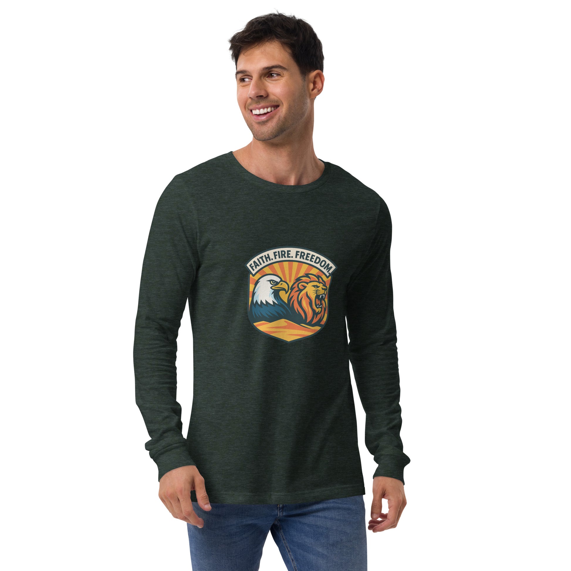 Lions Eagles Rise Unisex Long Sleeve Tee - American Zionist