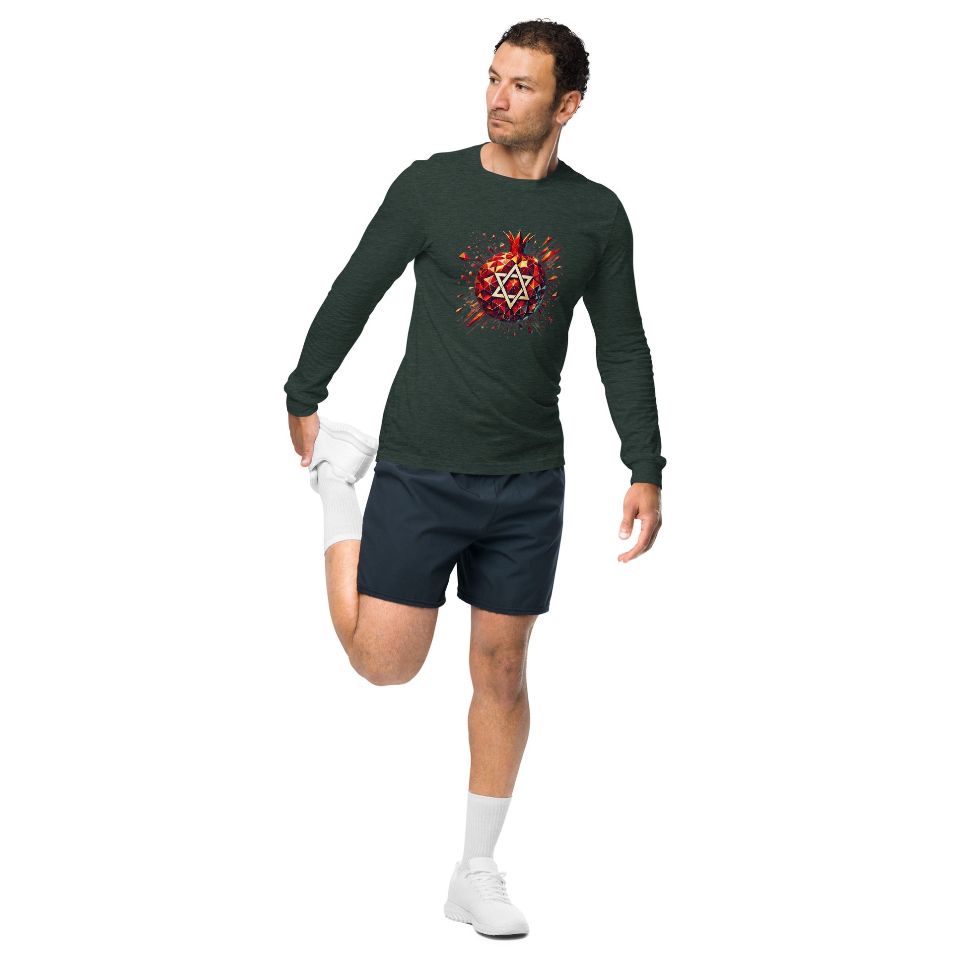Pomegranate Star of David Unisex Long Sleeve Tee - American Zionist