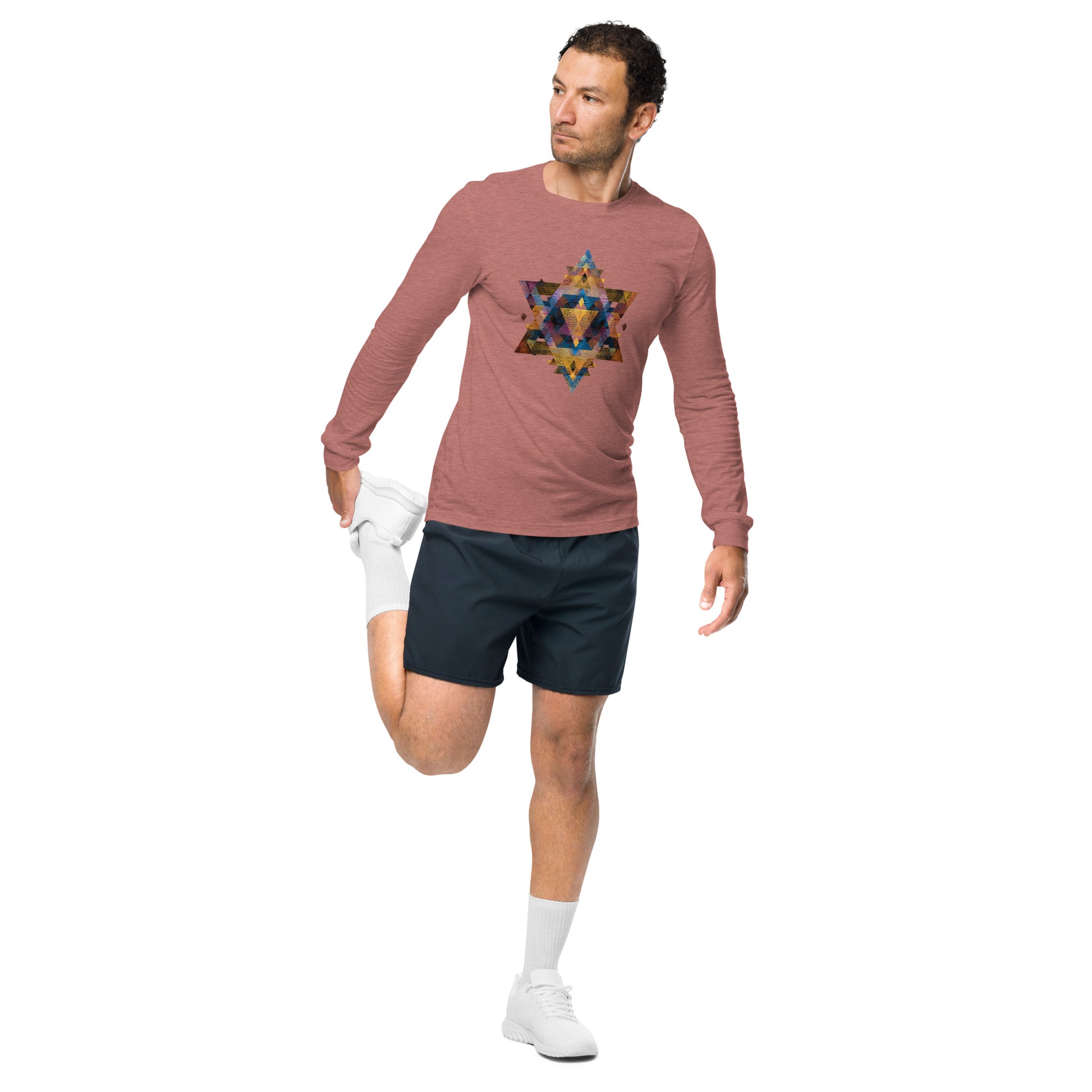 Star of David Geometric Unisex Long Sleeve Tee - American Zionist