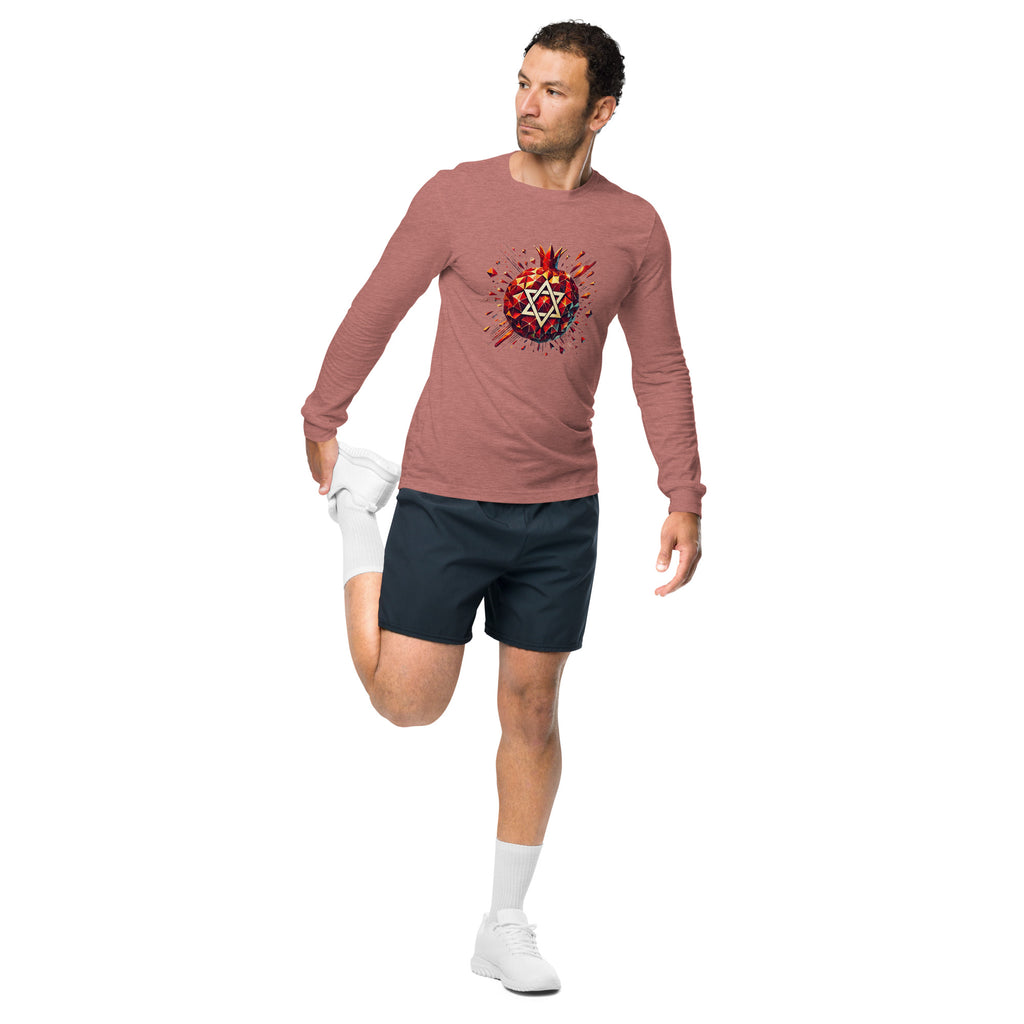 Pomegranate Star of David Unisex Long Sleeve Tee - American Zionist